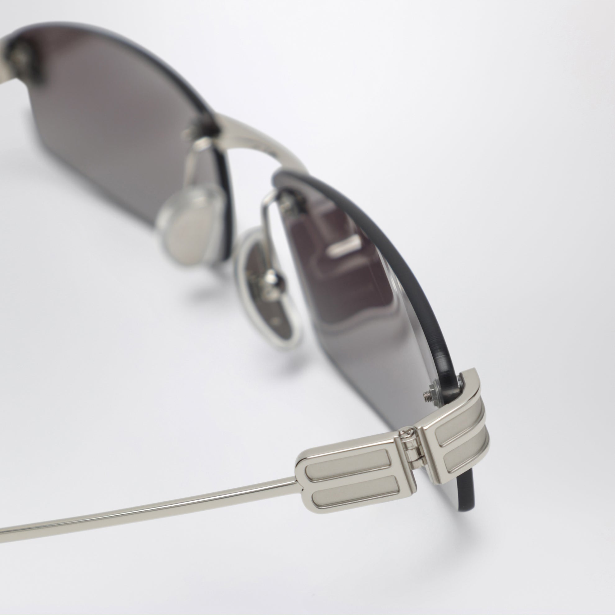 Gossip rechteckige Sonnenbrille Silver/Gradient Grey