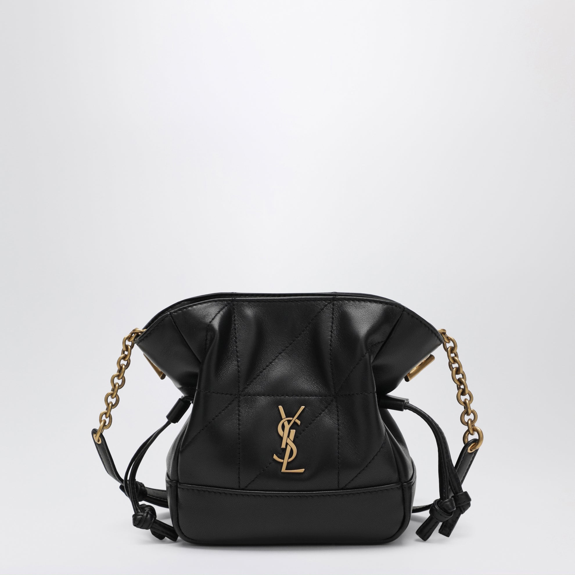 Pochette mini Jamie en cuir d’agneau noir