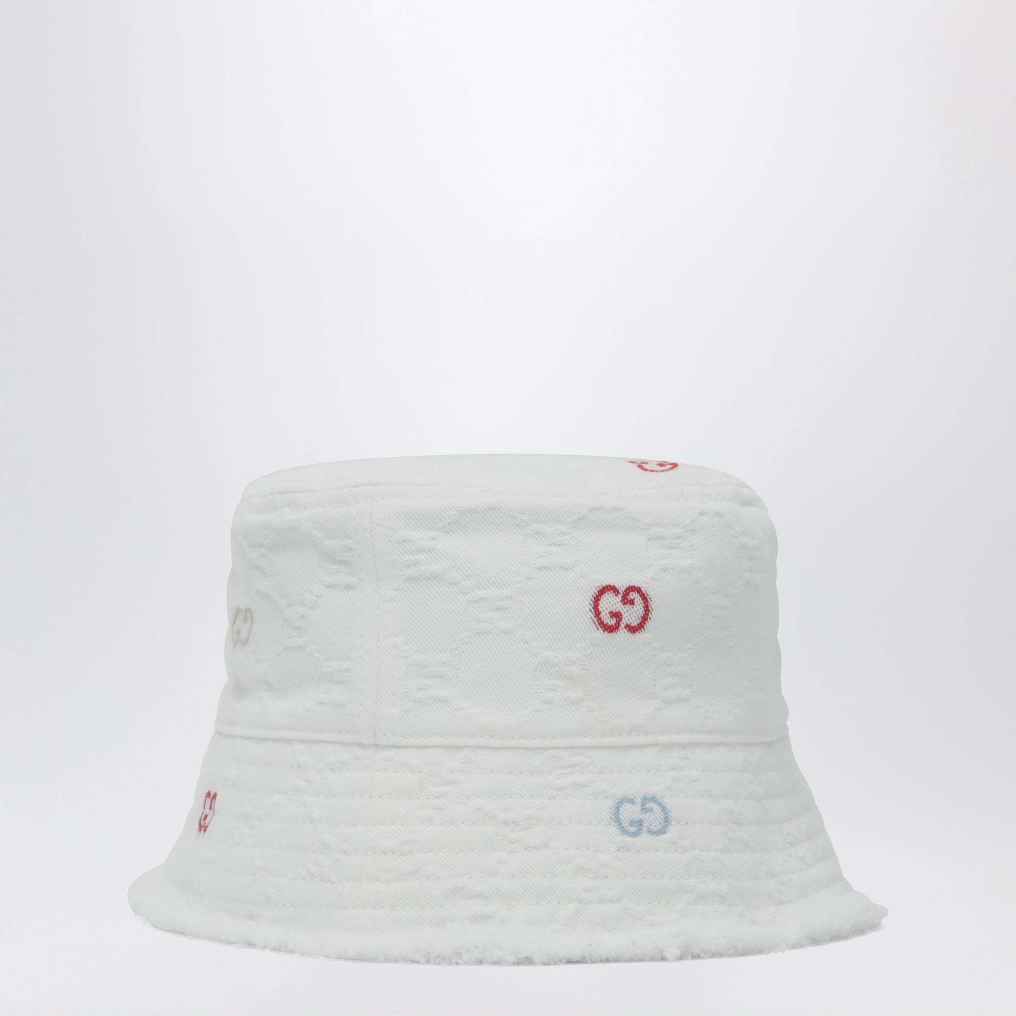 White GG jacquard denim cap