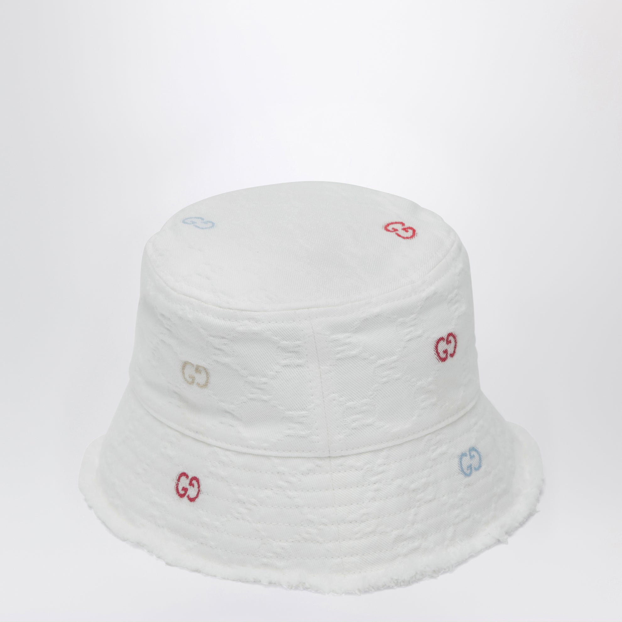 White GG jacquard denim cap