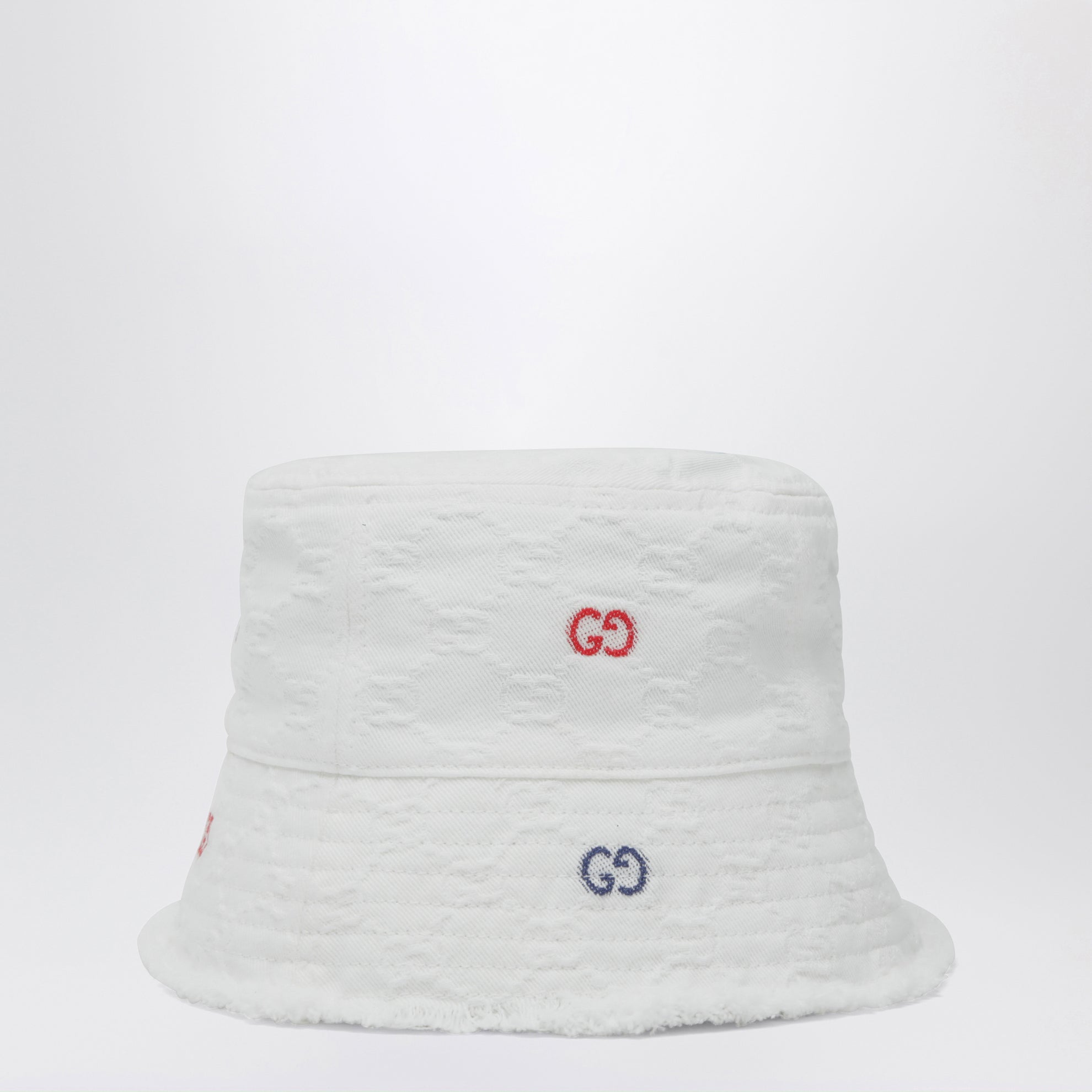 White GG jacquard denim cap