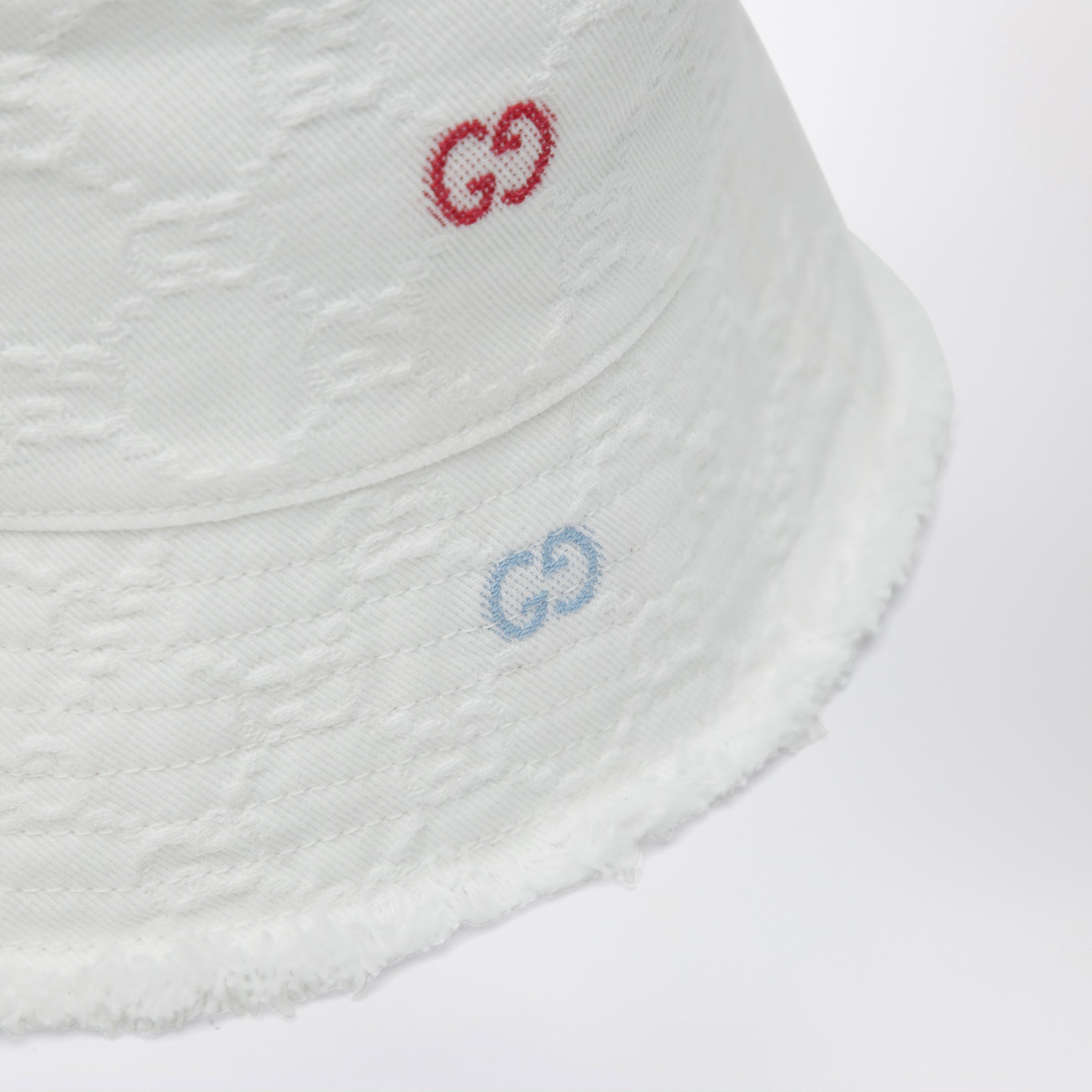 White GG jacquard denim cap