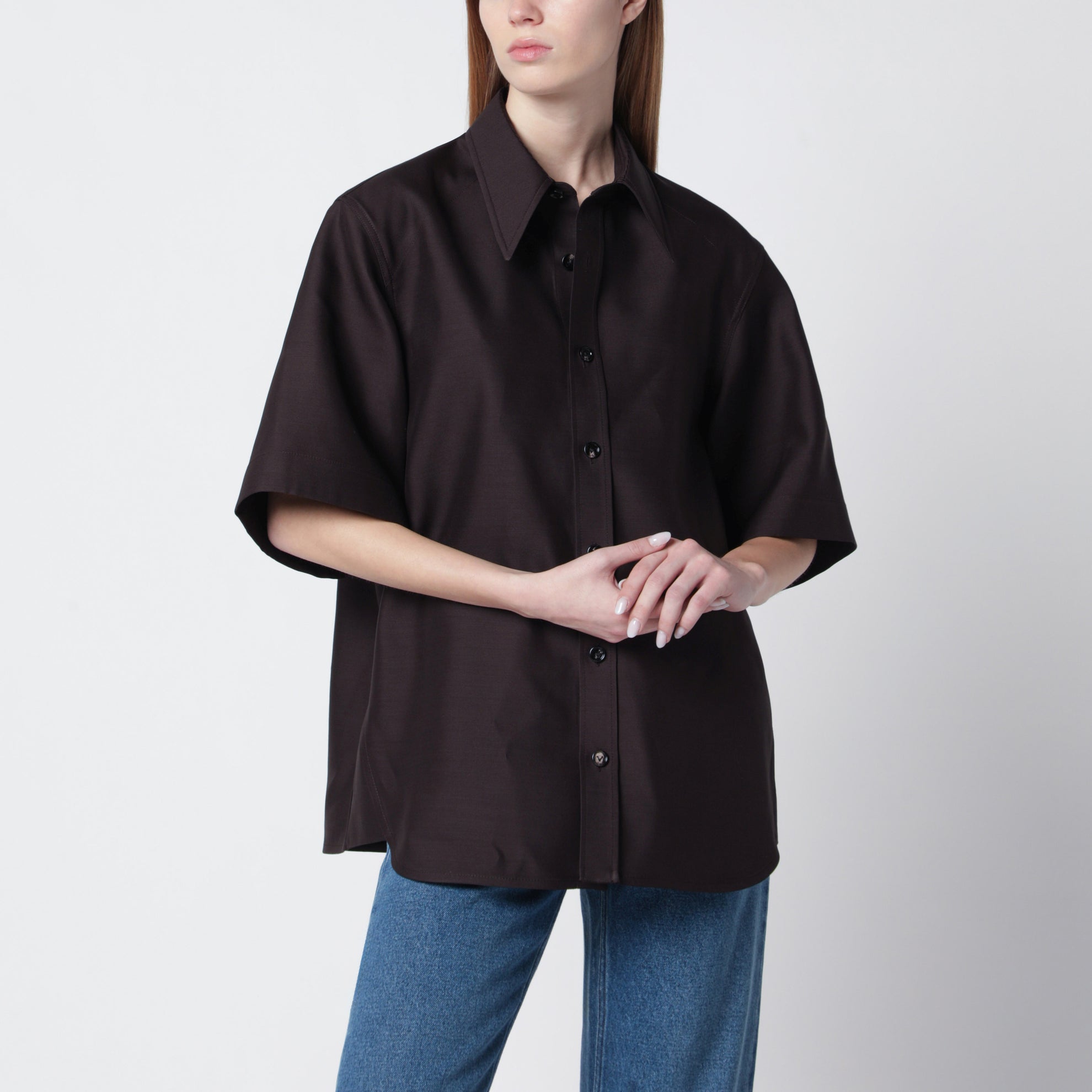 Wool and silk canvas shirt