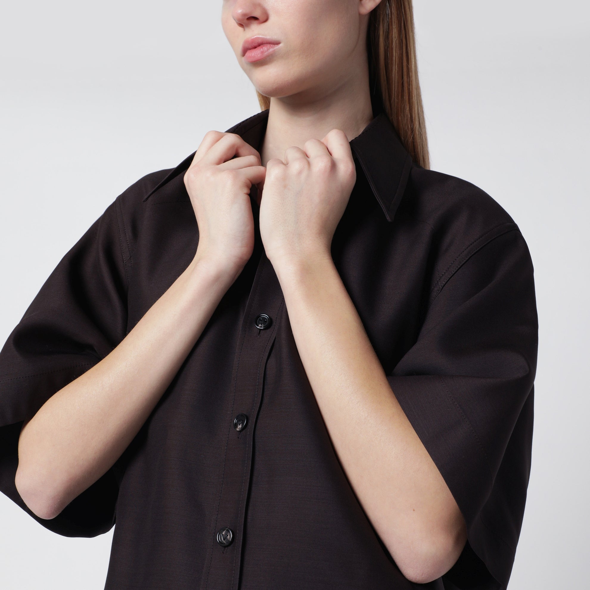 Wool and silk canvas shirt