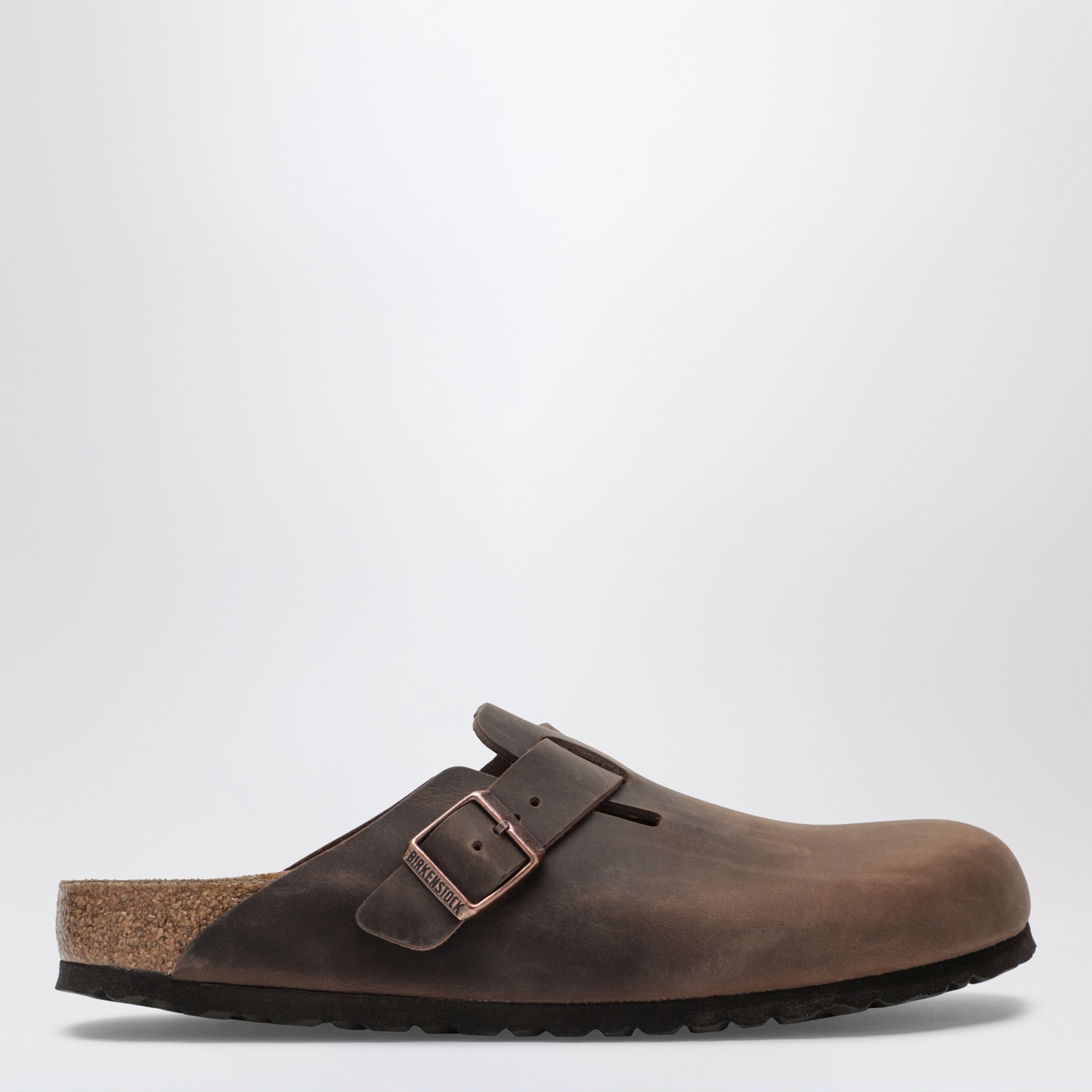 Sabot Boston marrone in pelle oliata Habana