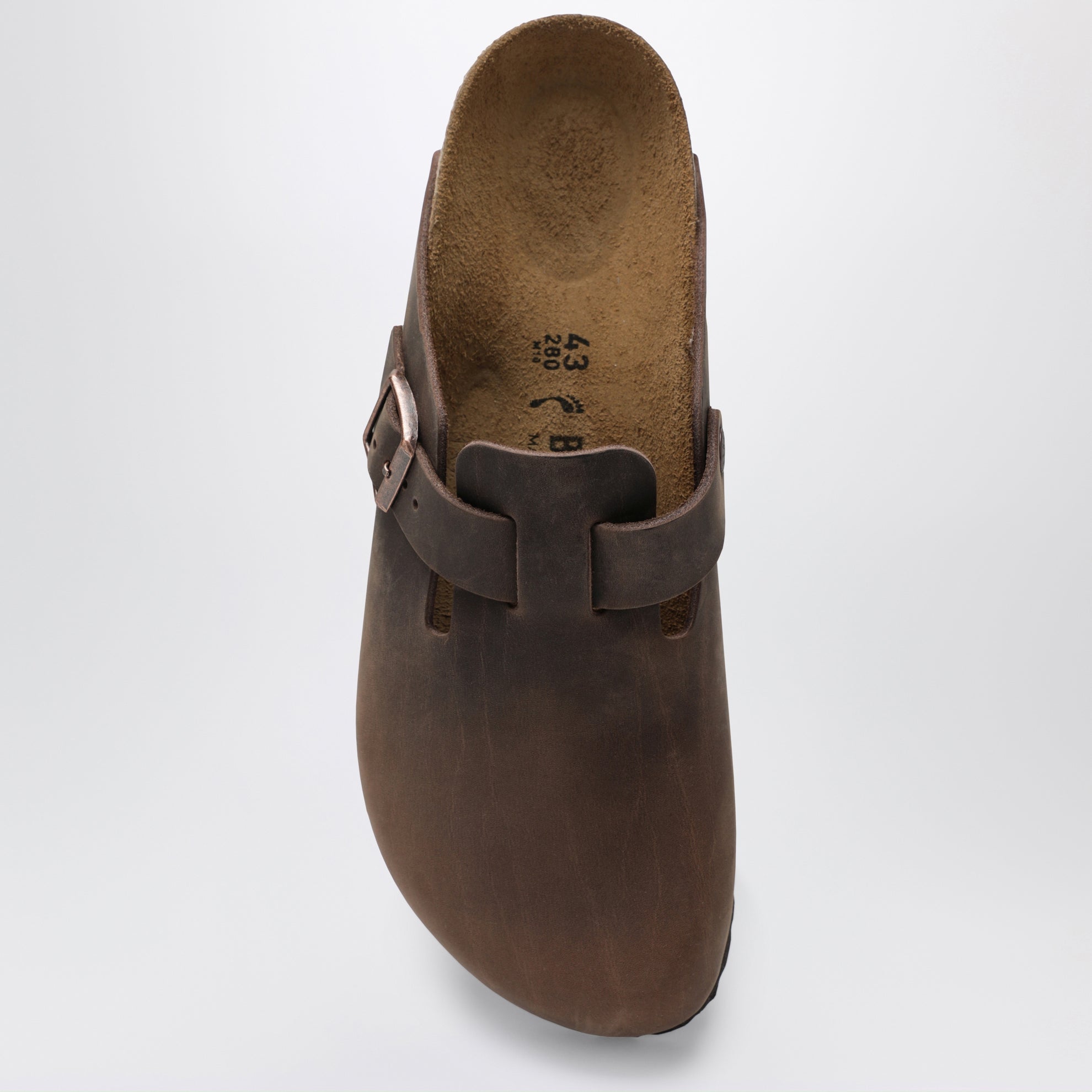 Sabot Boston marrone in pelle oliata Habana