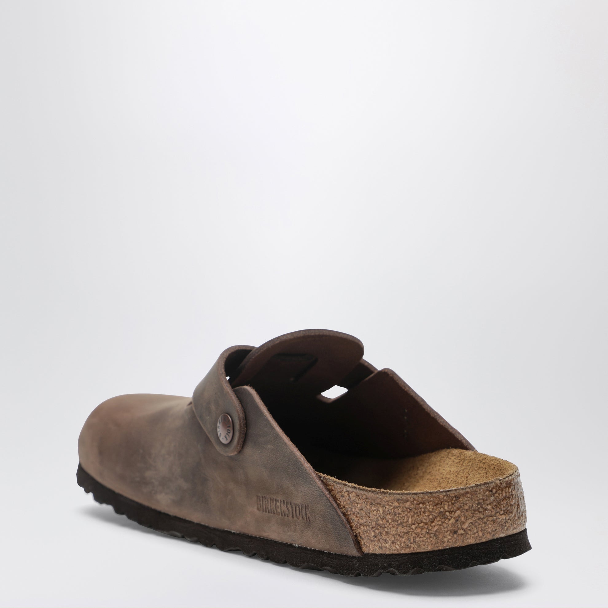 Sabot Boston marrone in pelle oliata Habana