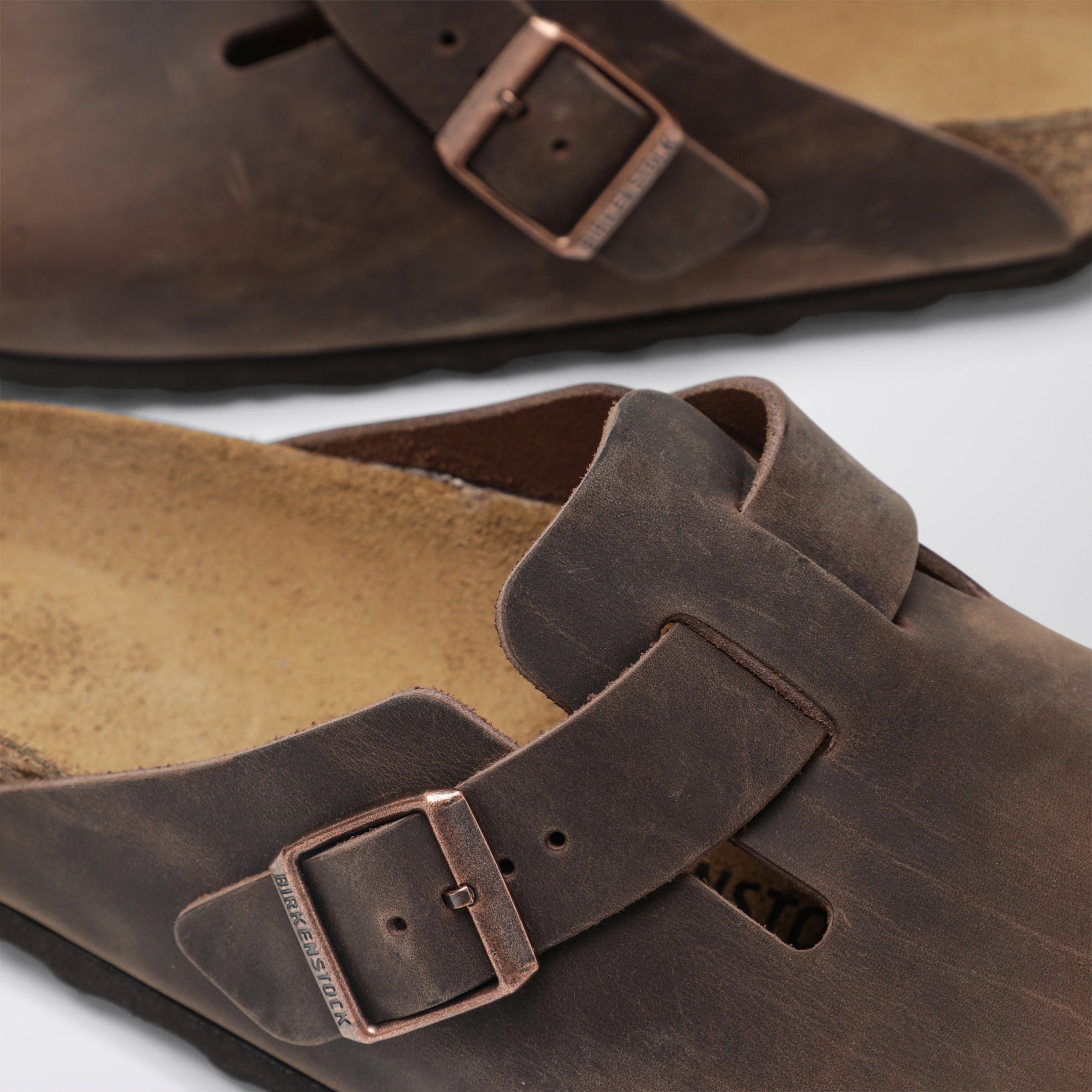 Sabot Boston marrone in pelle oliata Habana
