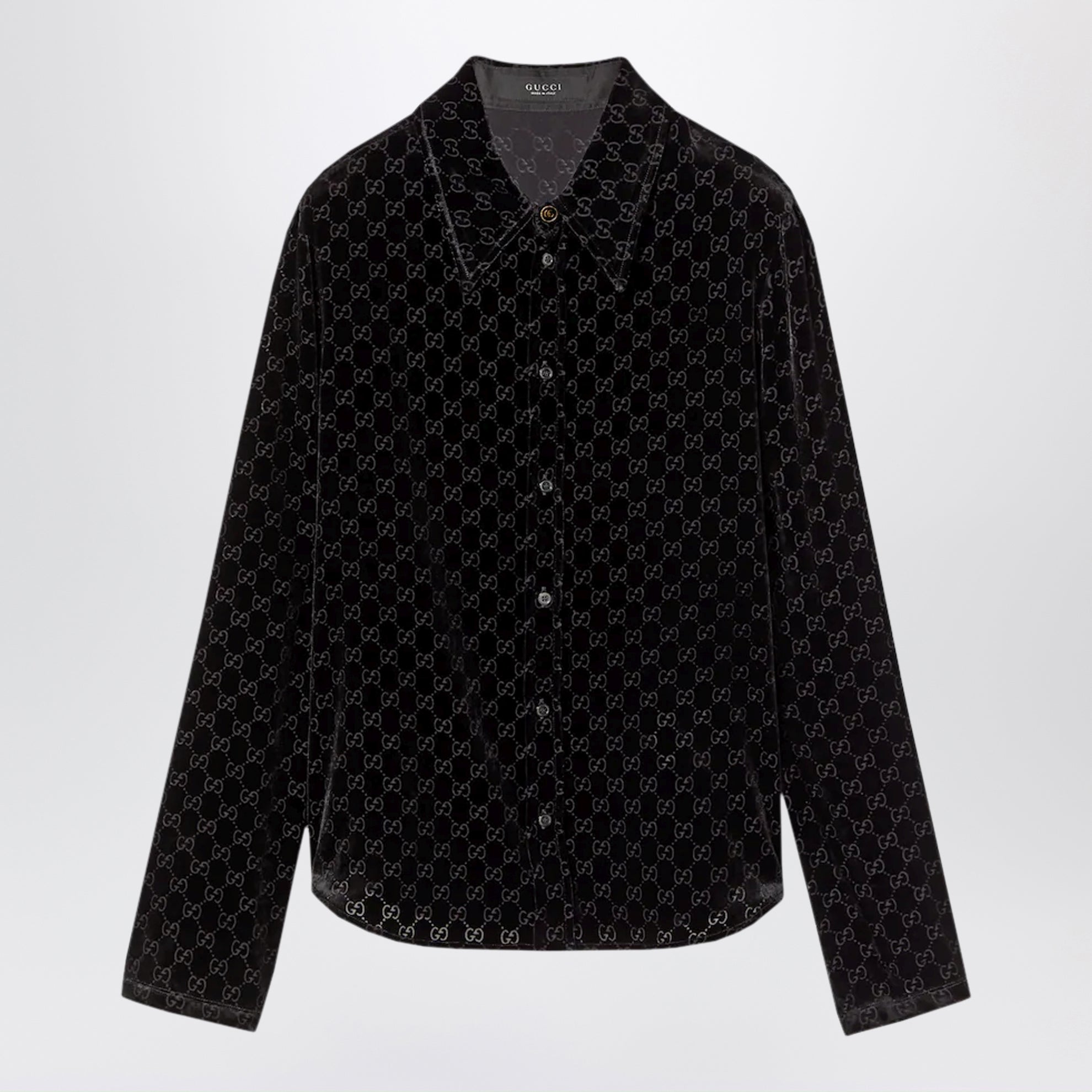 Chemise en velours dévoré GG stretch