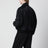 Padded nylon satin bomber jacket in double black