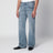 Jean flare bleu clair avec Horsebit en denim