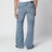 Jean flare bleu clair avec Horsebit en denim
