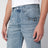 Jean flare bleu clair avec Horsebit en denim