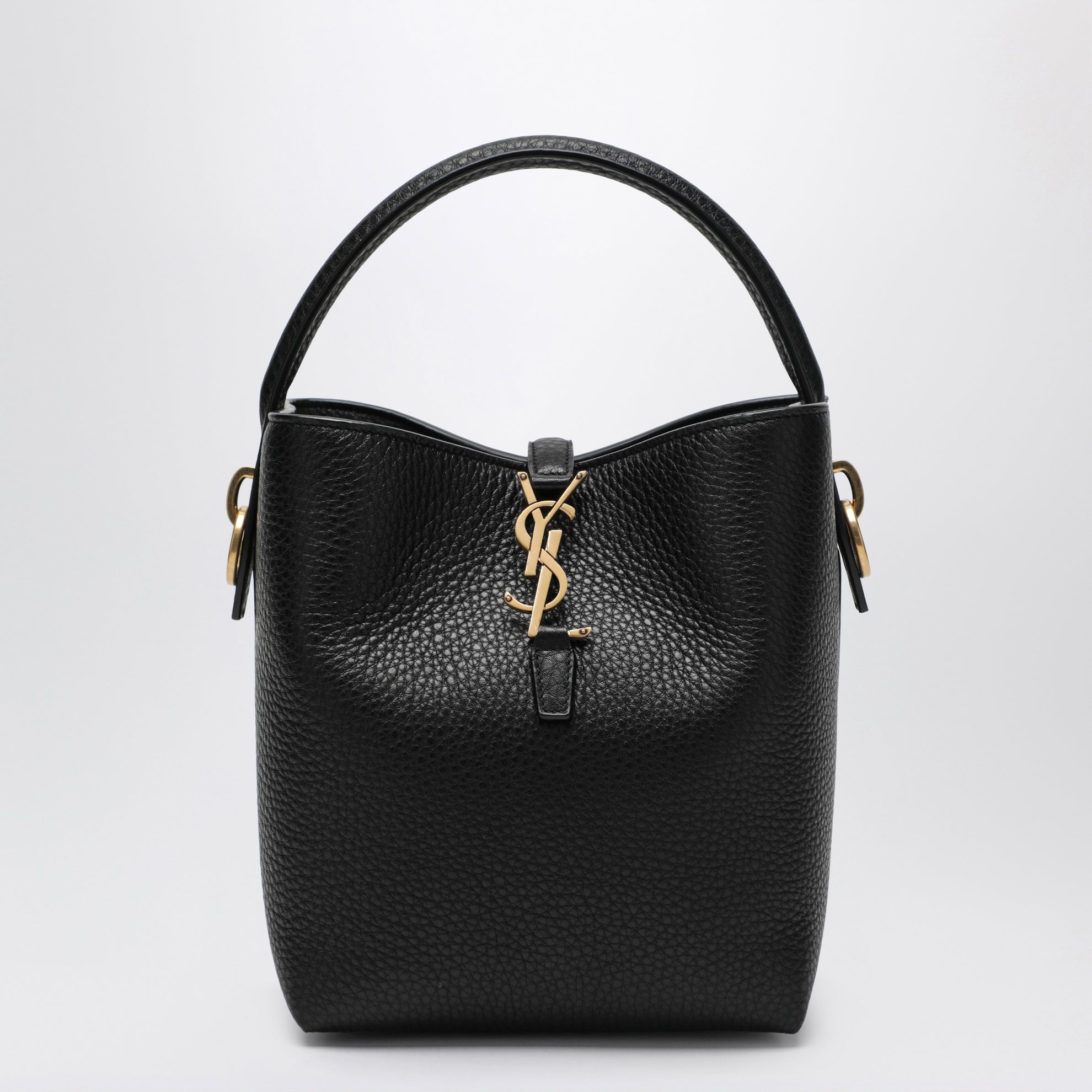 Sac seau Le 37 en cuir grainé noir