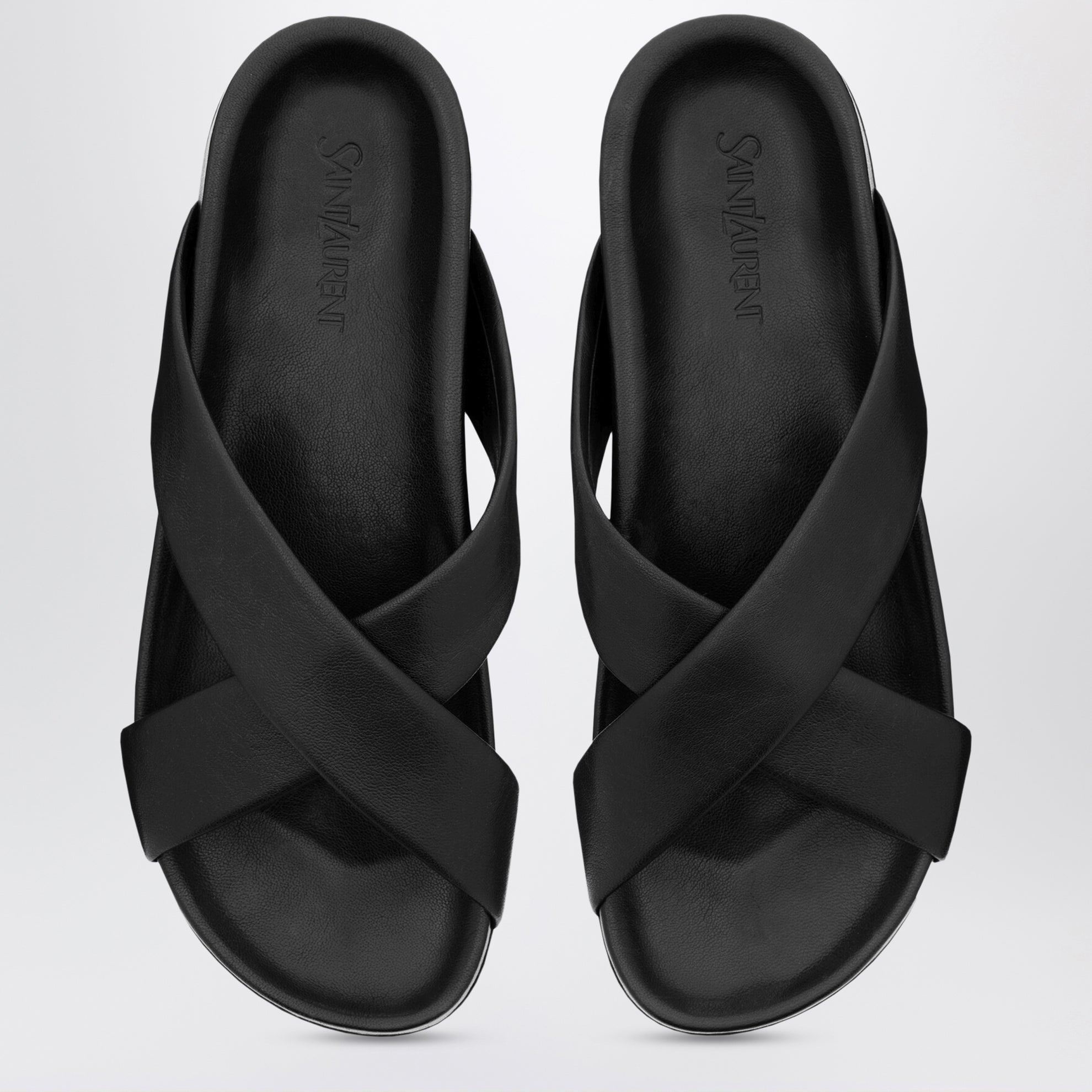 Sandales Nichols en cuir lisse noir