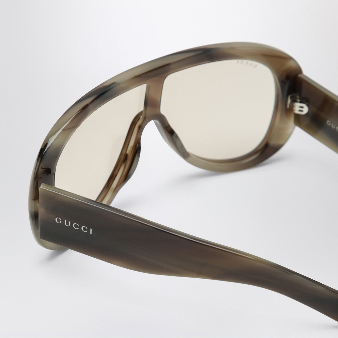 Lunettes de soleil rectangulaires écaille marron clair