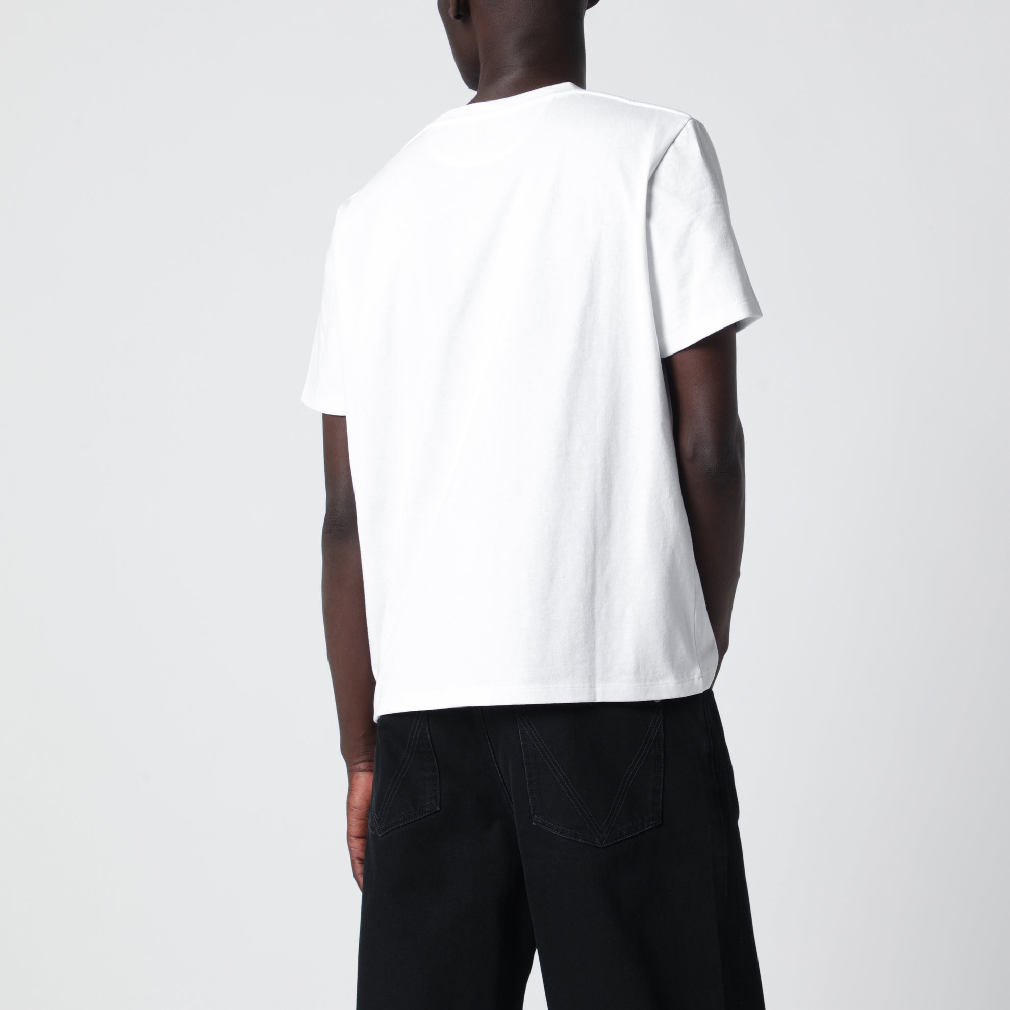 White Small Fit De Cotton T-Shirt