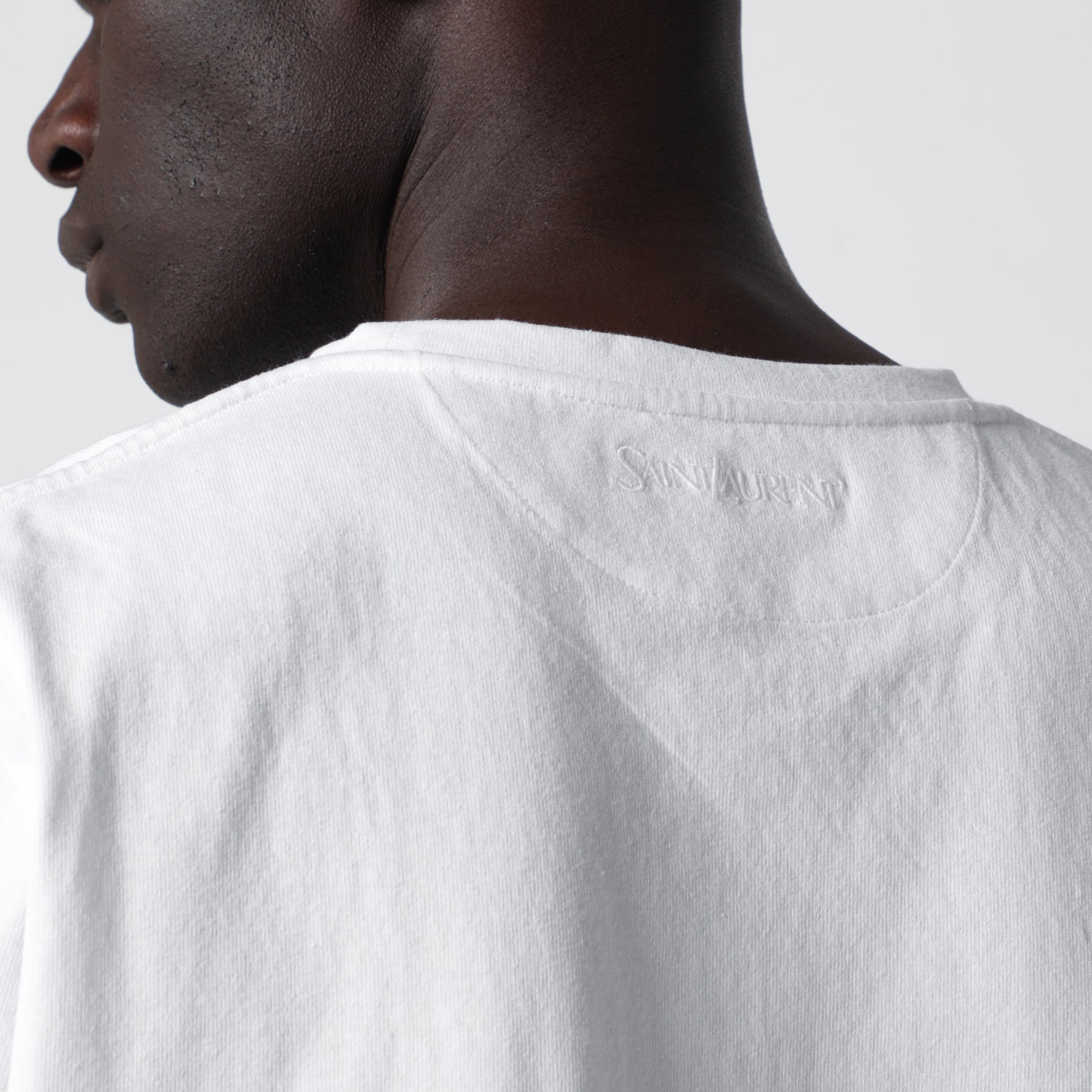 White Small Fit De Cotton T-Shirt