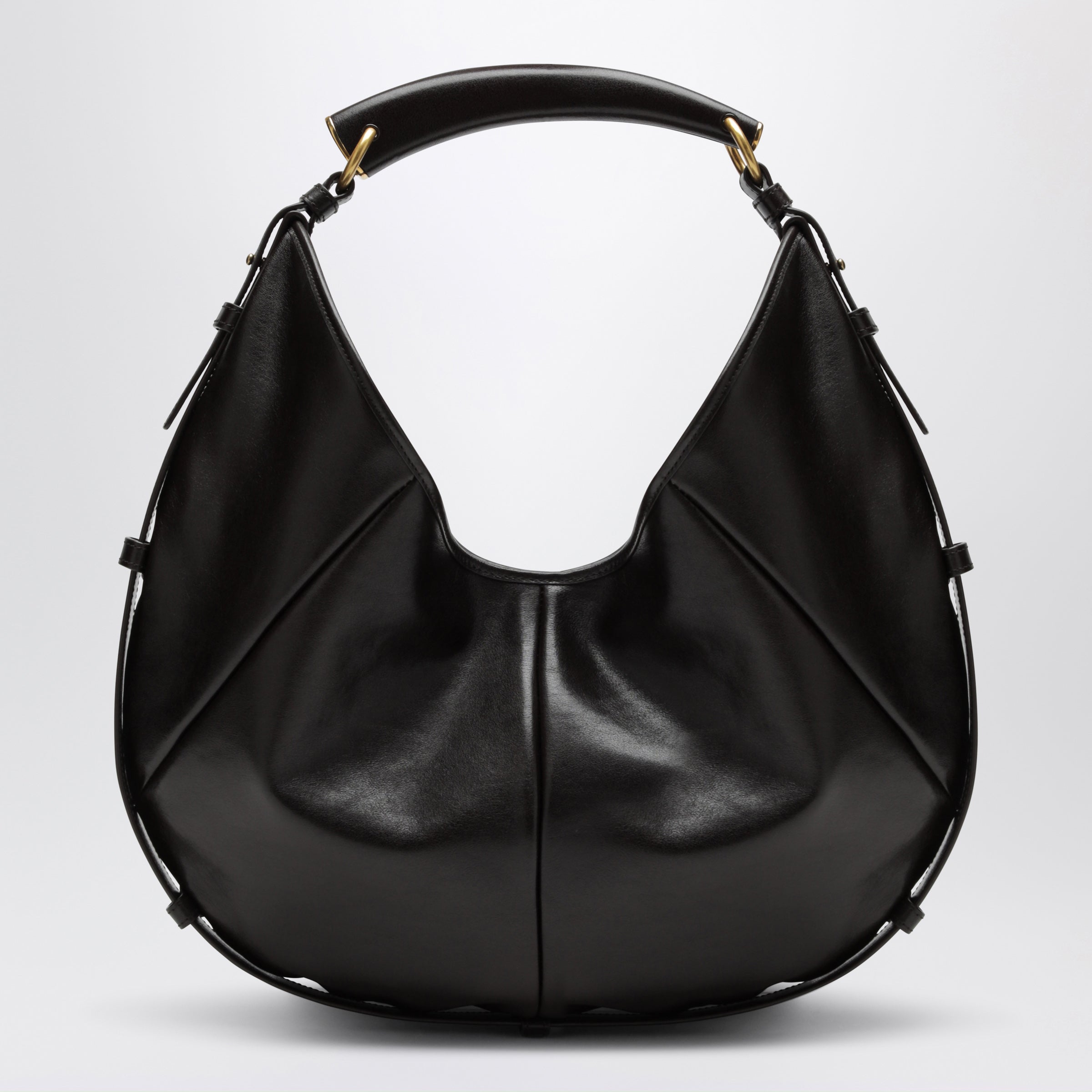 Saint Laurent Medium Mombasa hobo bag in calfskin leather, brown
