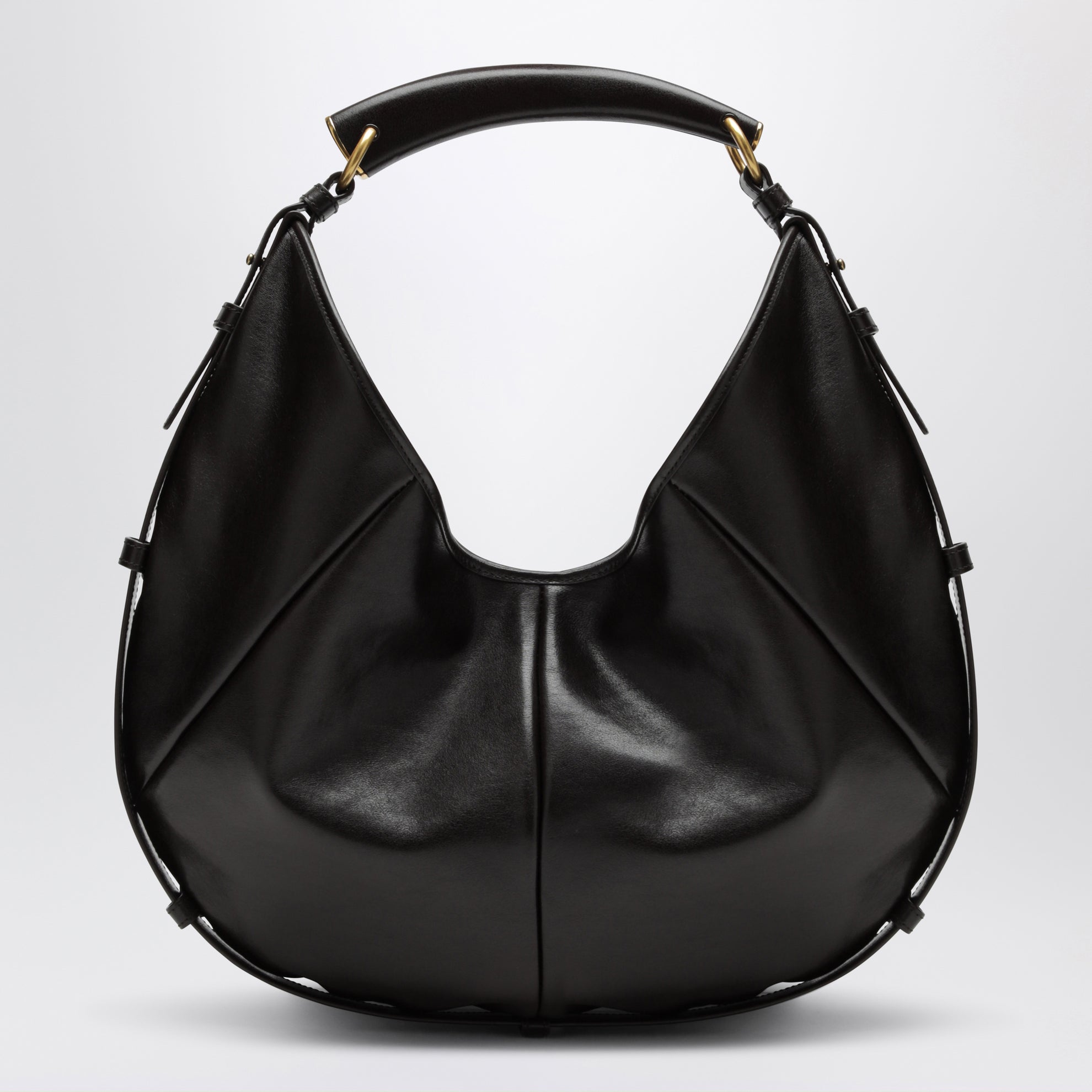 Borsa hobo Mombasa media in pelle di vitello marrone