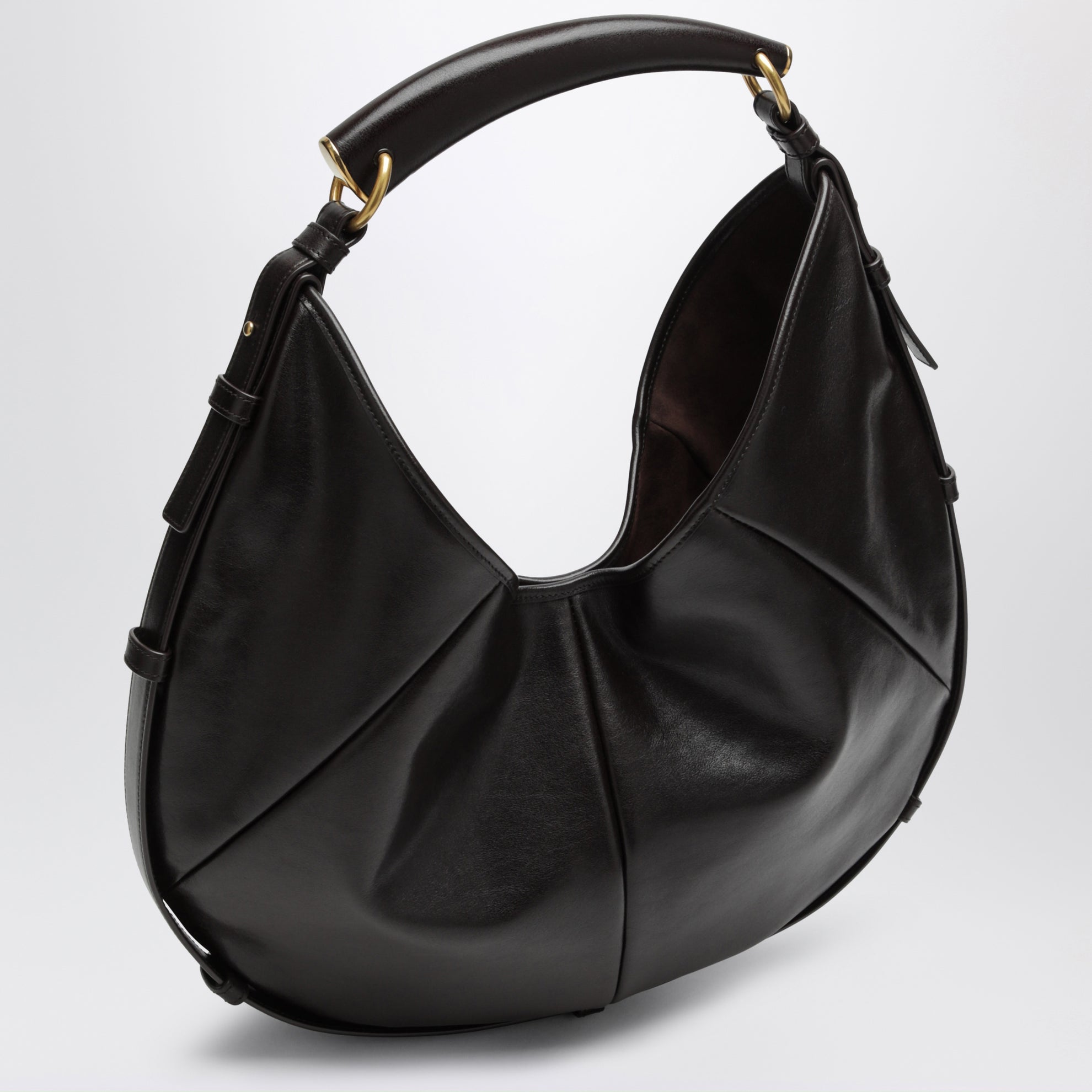 Borsa hobo Mombasa media in pelle di vitello marrone