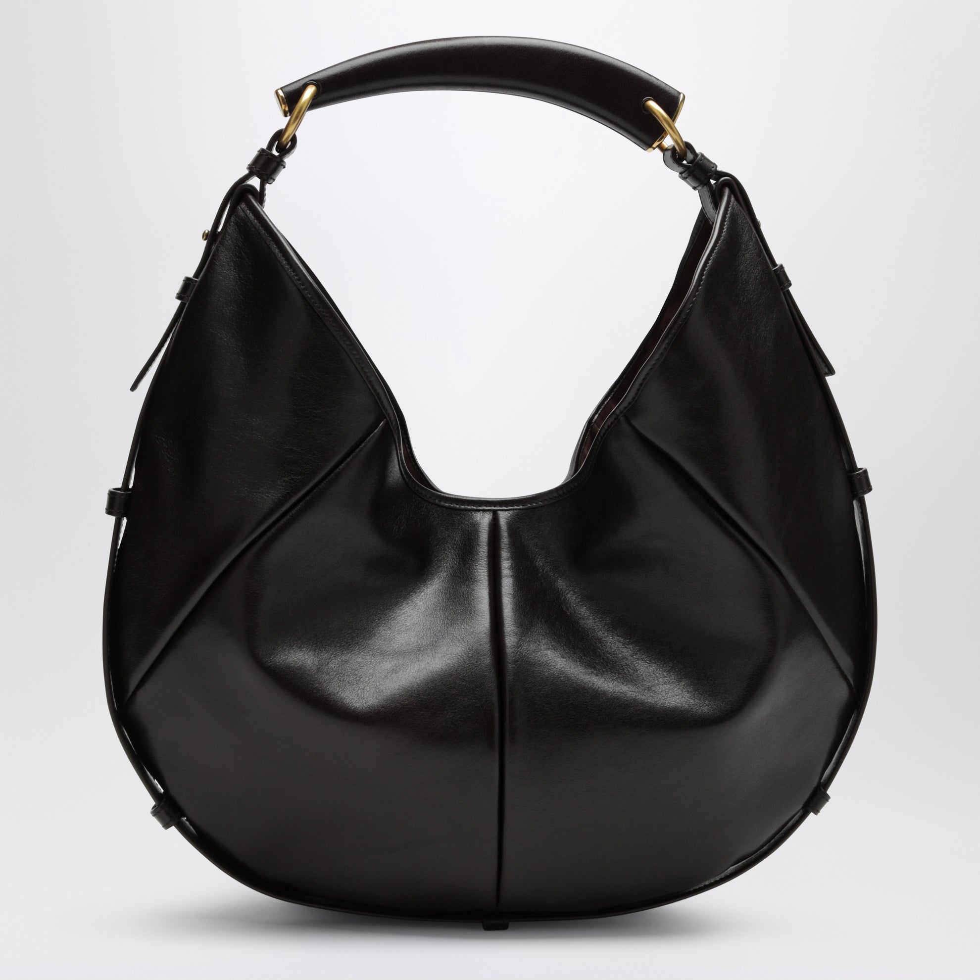 Borsa hobo Mombasa media in pelle di vitello marrone
