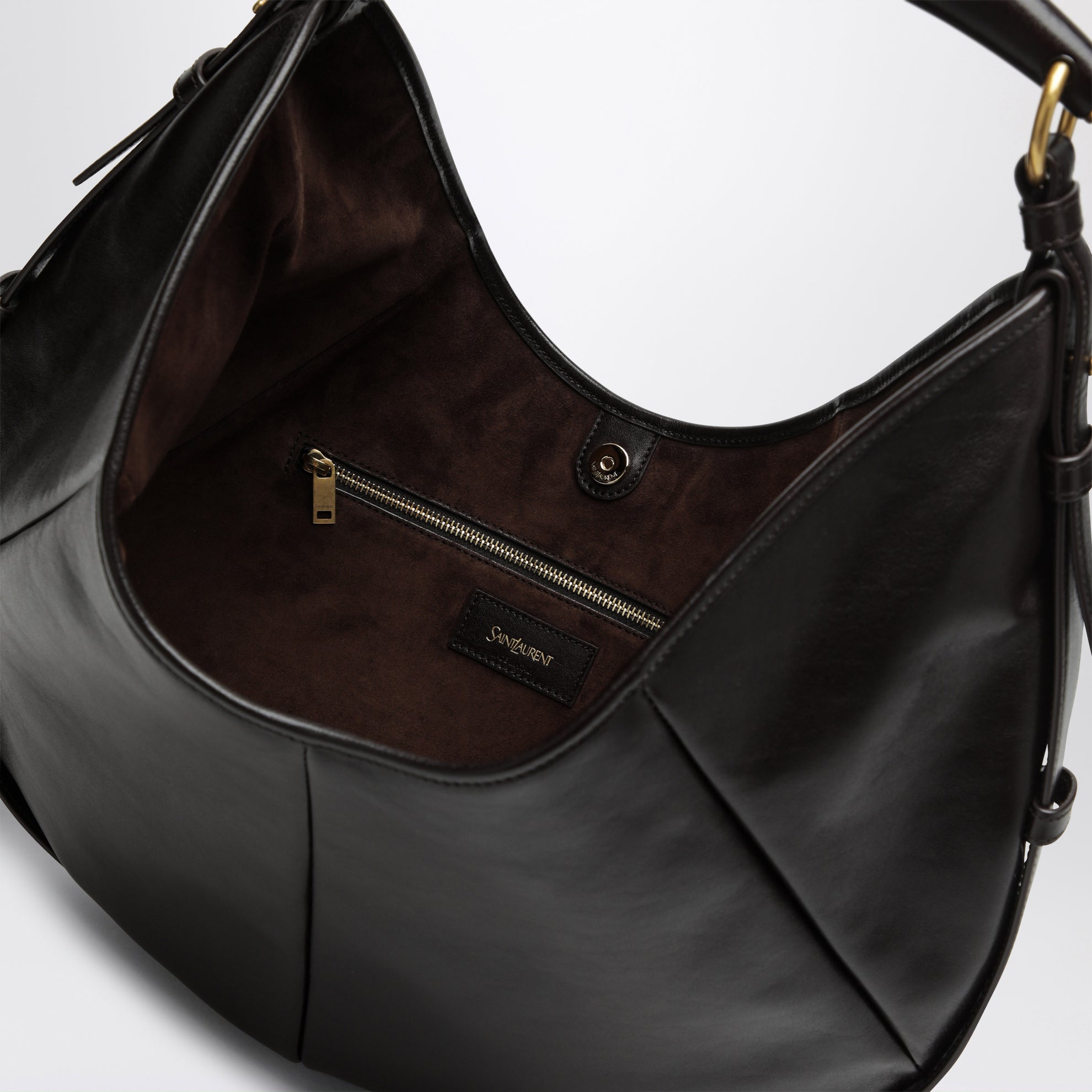 Borsa hobo Mombasa media in pelle di vitello marrone