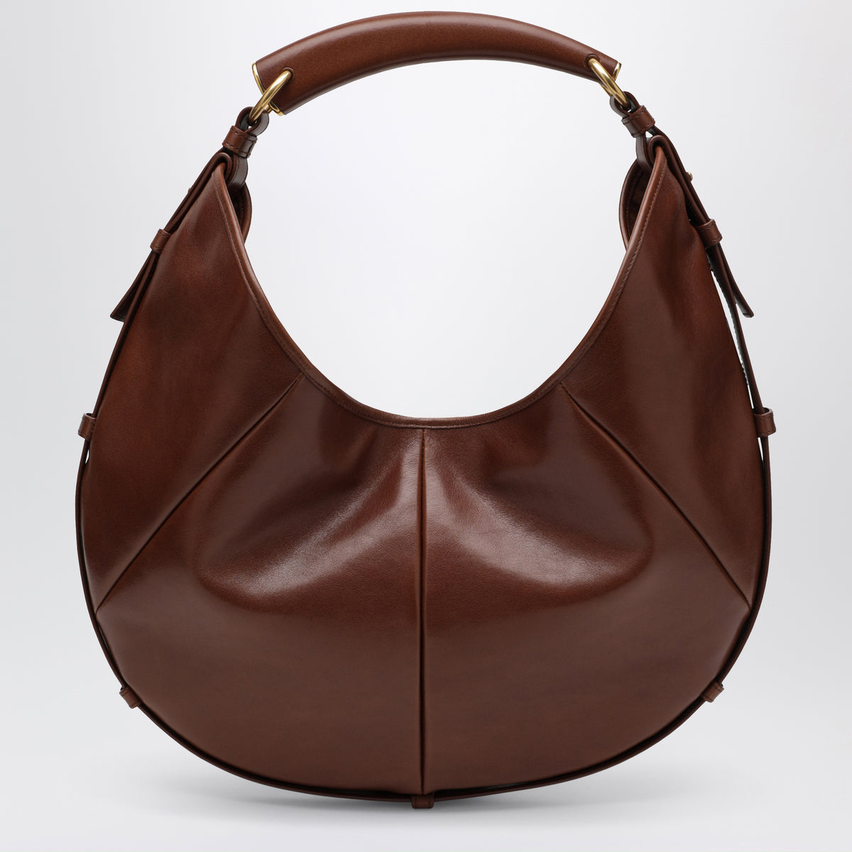 Borsa hobo Mombasa media in pelle di vitello marrone