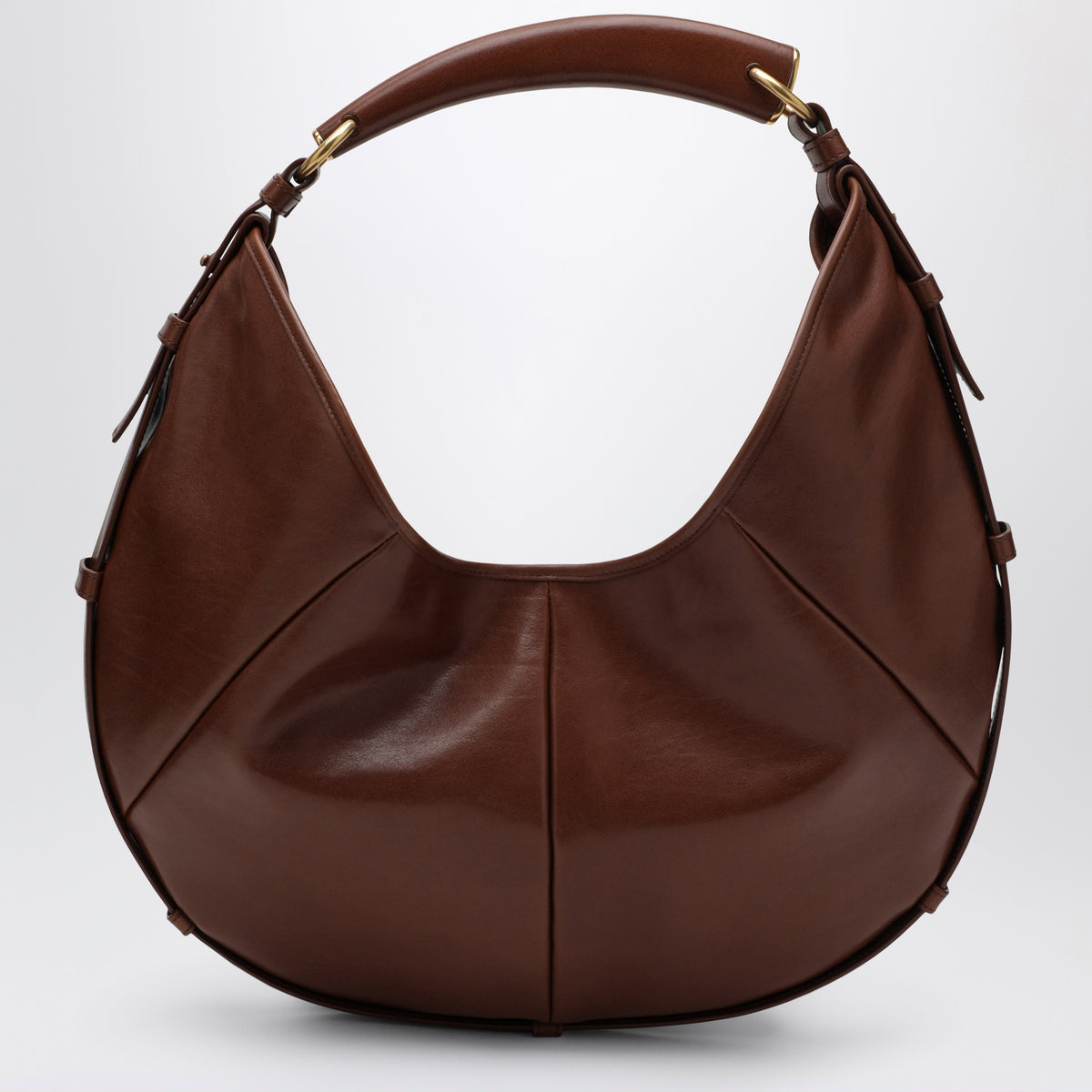 Borsa hobo Mombasa media in pelle di vitello marrone
