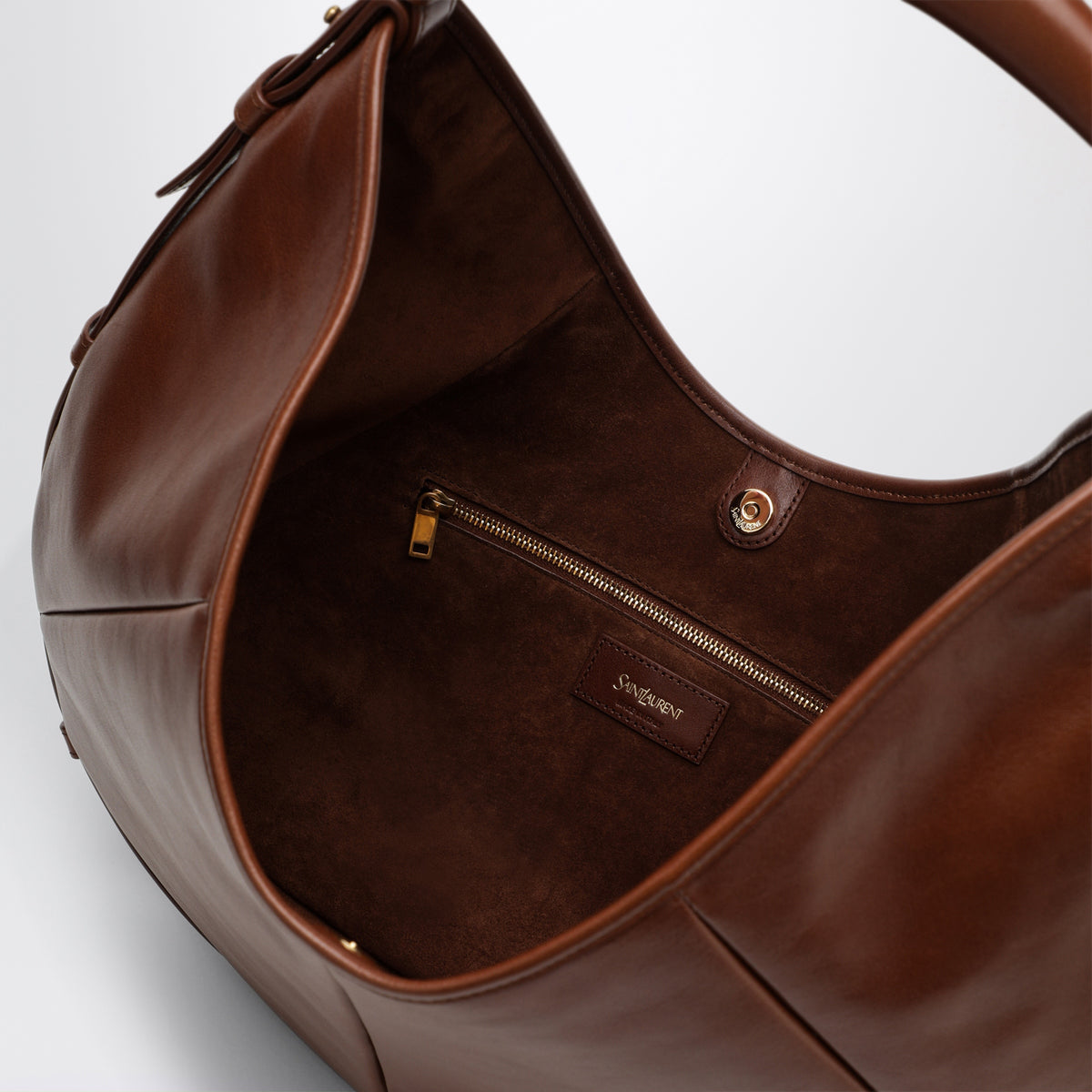 Borsa hobo Mombasa media in pelle di vitello marrone