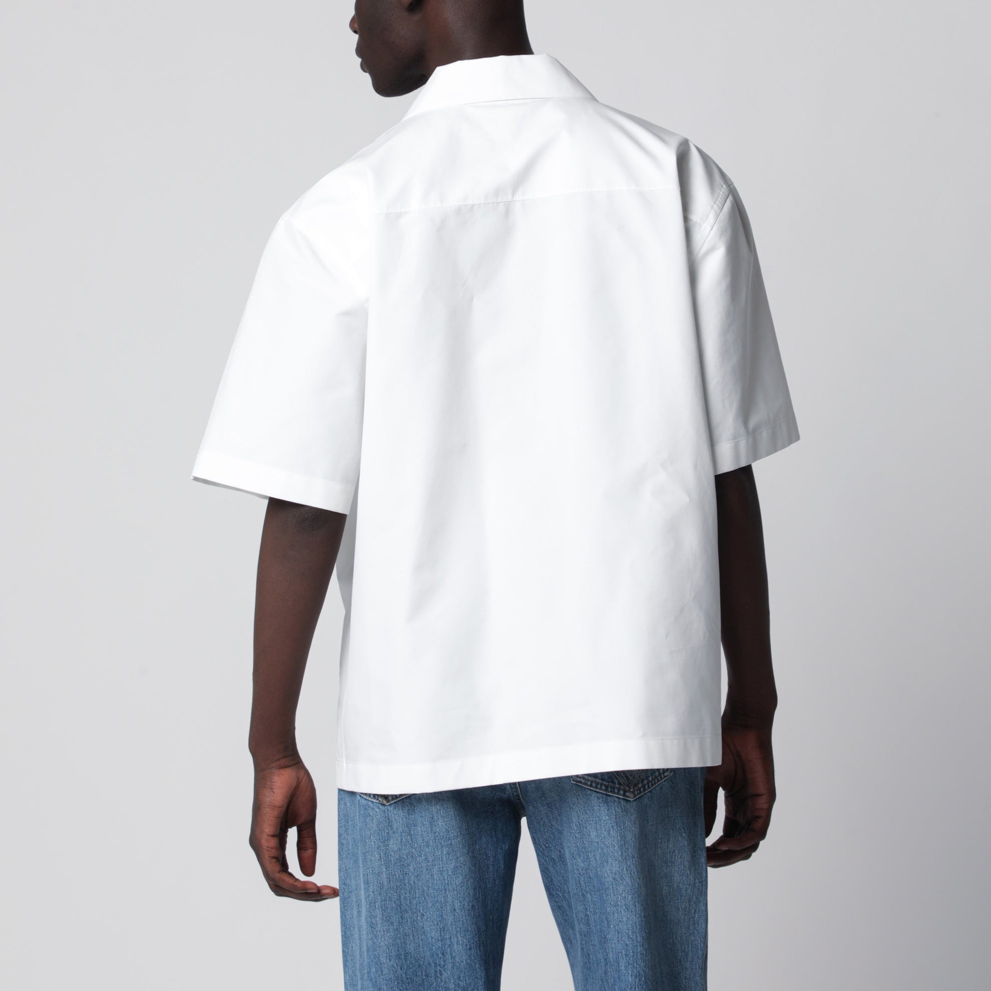 Camicia bowling bianca in cotone
