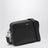 Small black camera bag in hammered leather