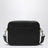 Small black camera bag in hammered leather