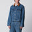Veste en denim indigo avec col Intrecciato