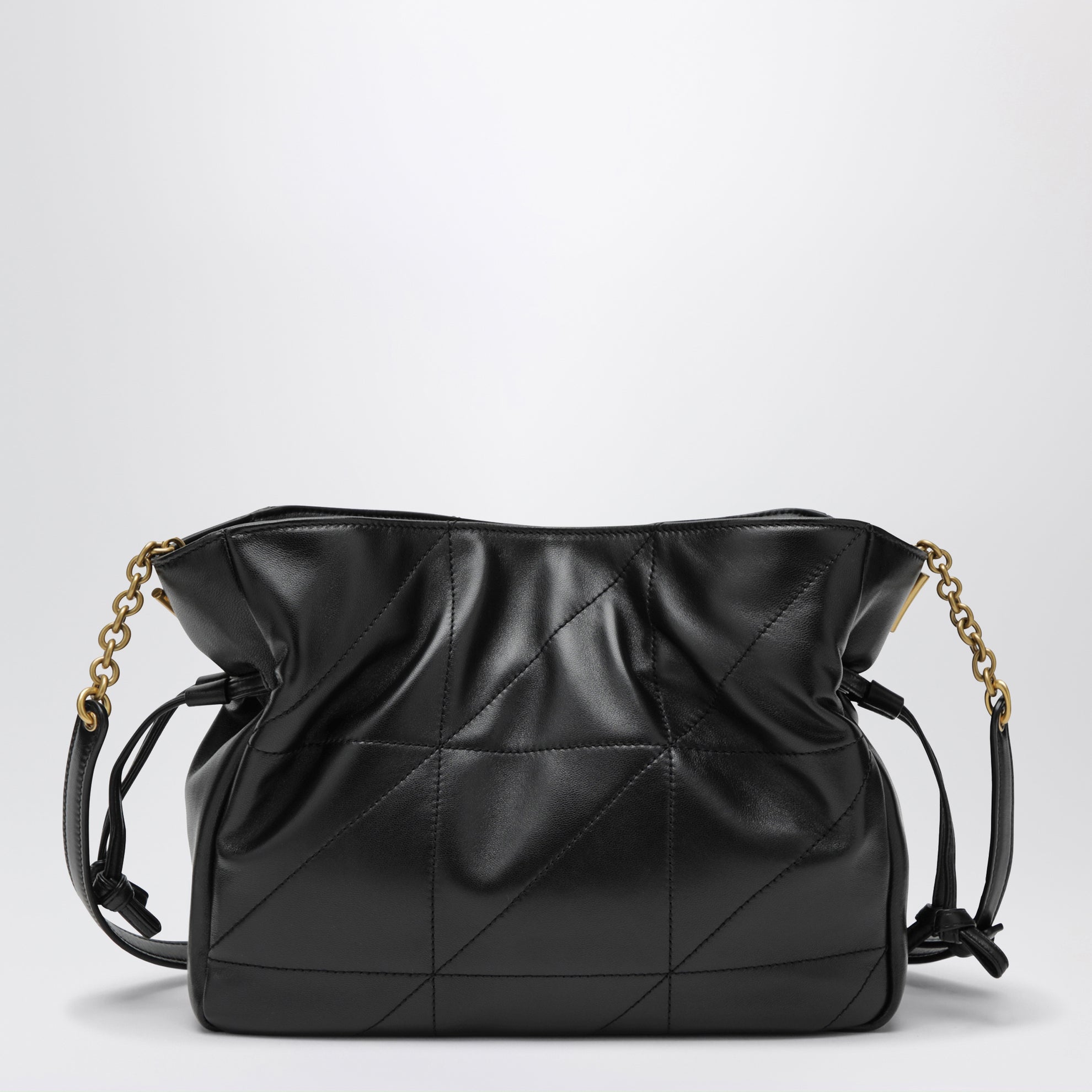 Jamie Schulter-Pochette aus Lammleder in Schwarz