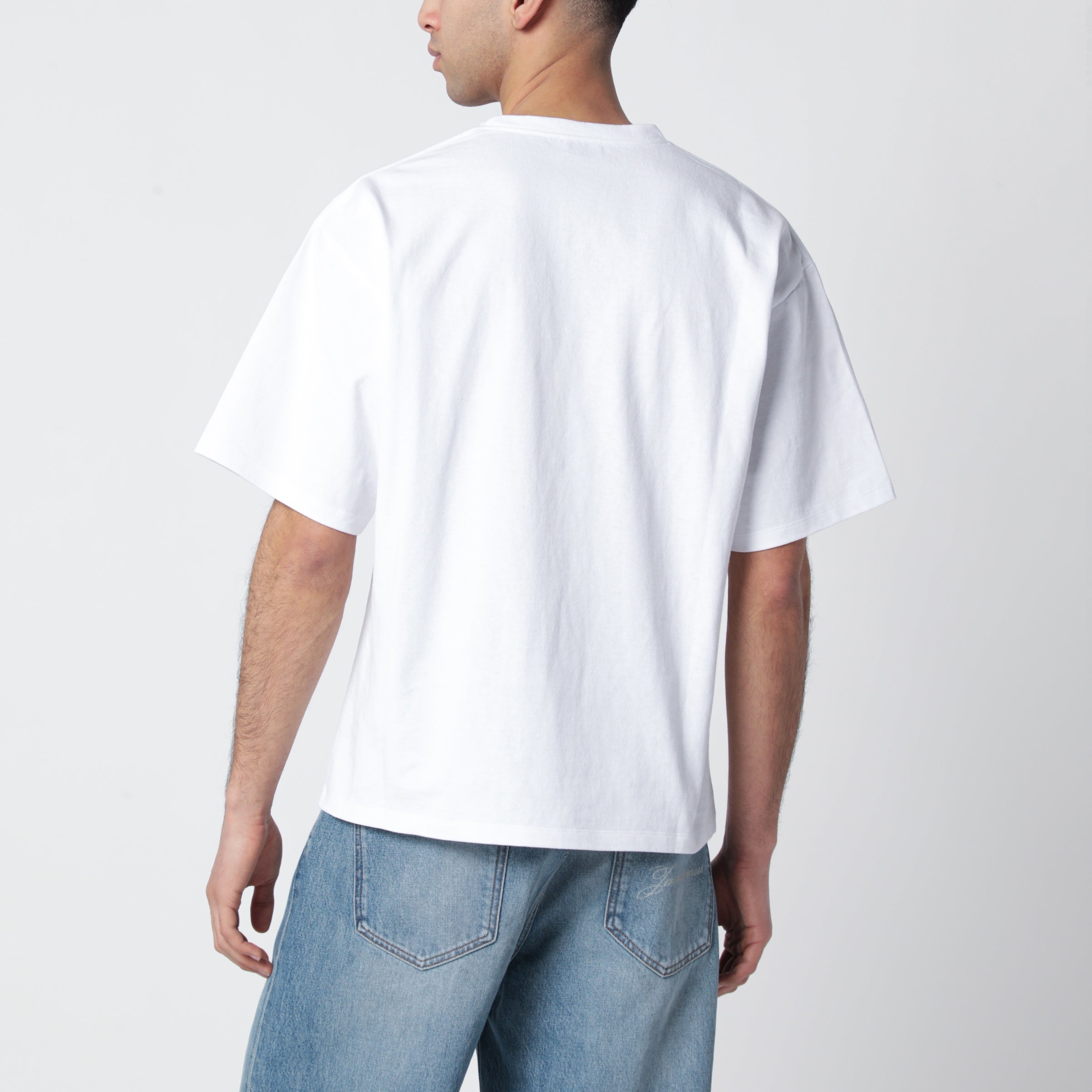Saint Laurent White Oversized Cotton T-Shirt With Cassandre Logo