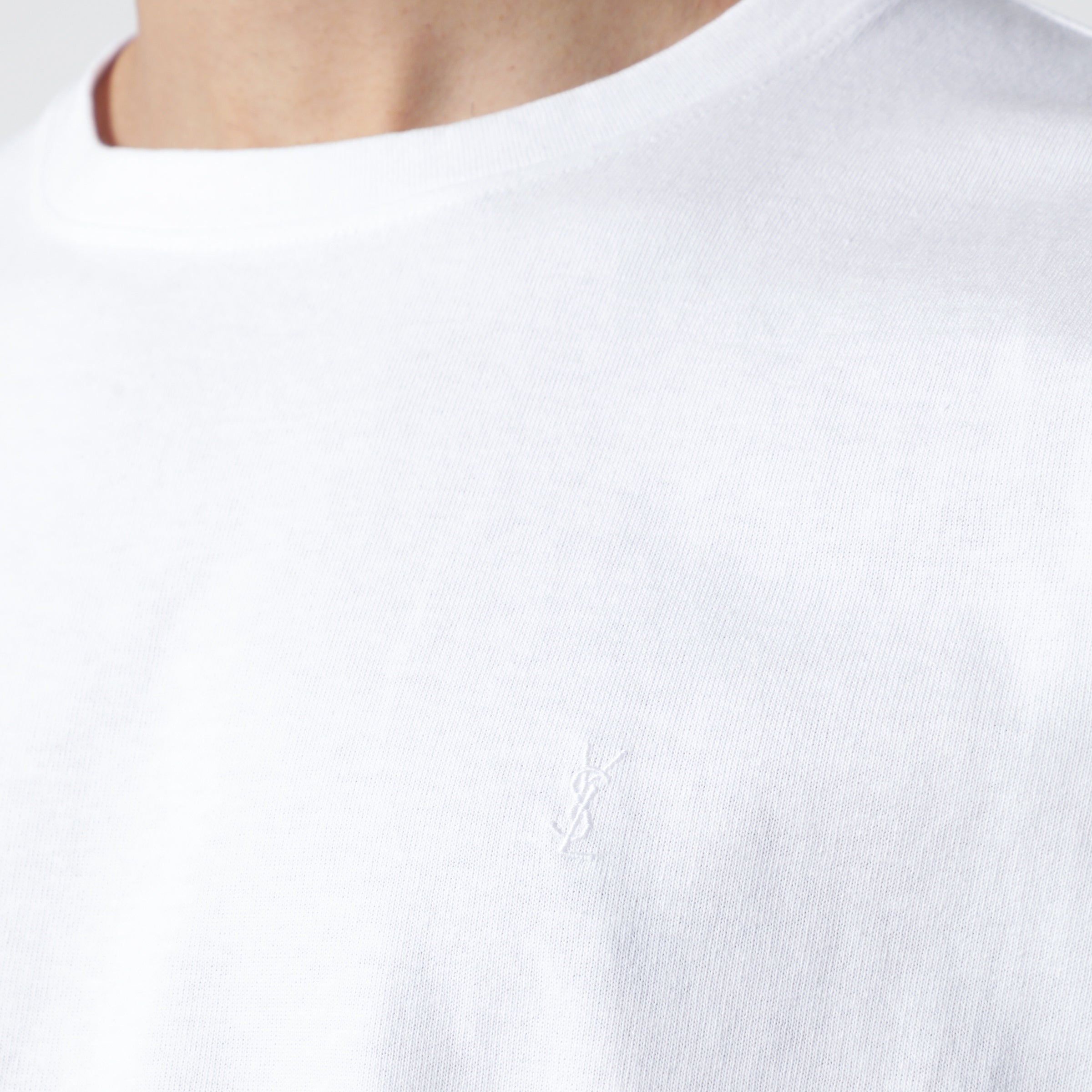 Saint Laurent White Oversized Cotton T-Shirt With Cassandre Logo