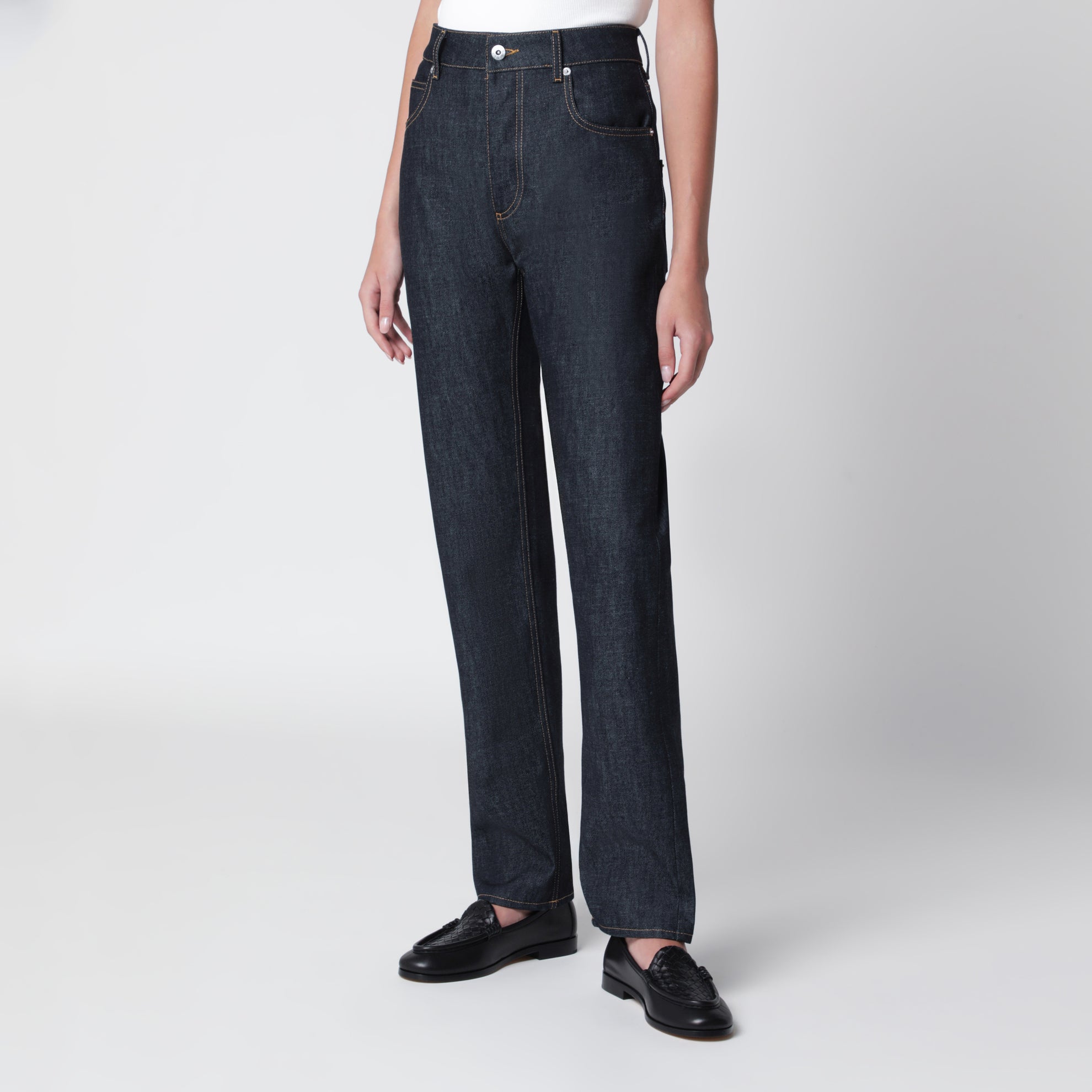 Jeans a gamba dritta blu scuro