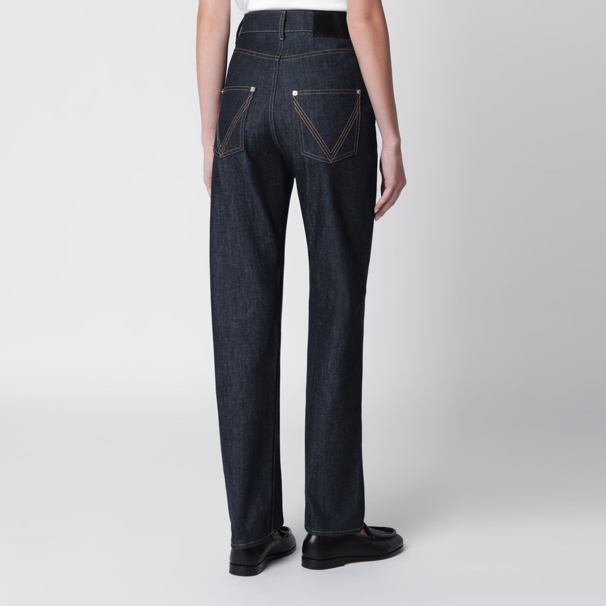 Jeans a gamba dritta blu scuro