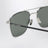 Silver rectangular metal sunglasses