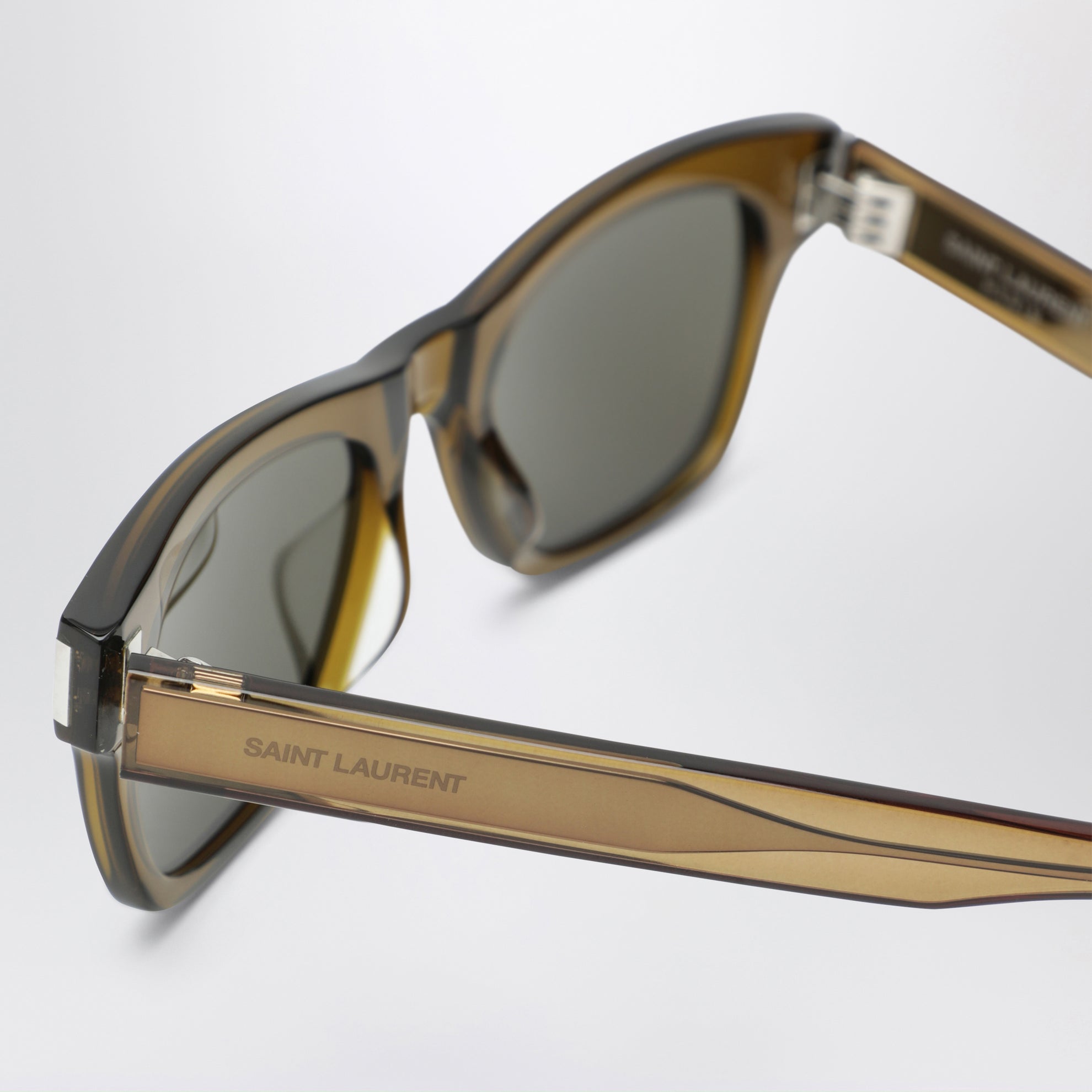 Olive brown rectangular sunglasses