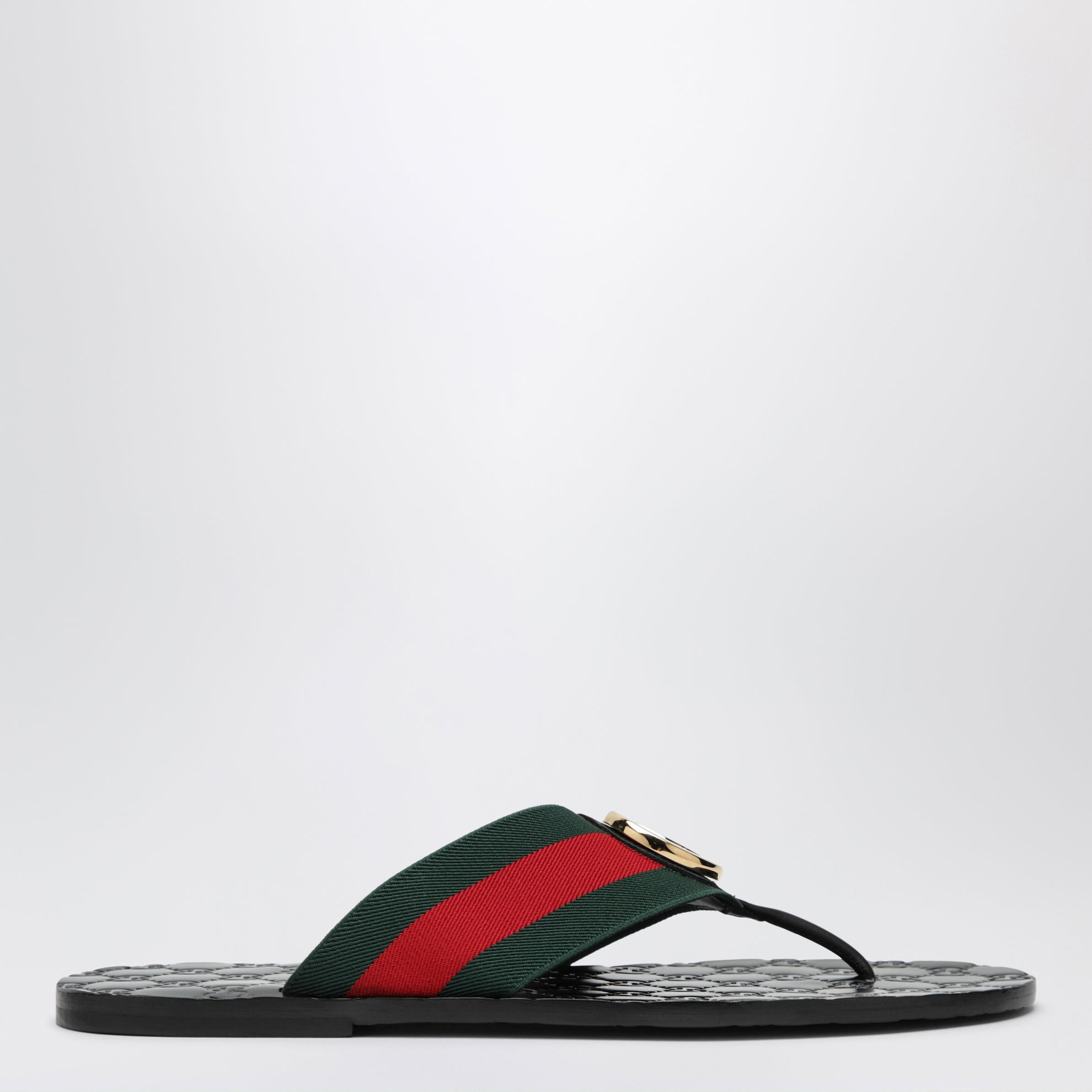 Tongs Riviera noires avec logo GG