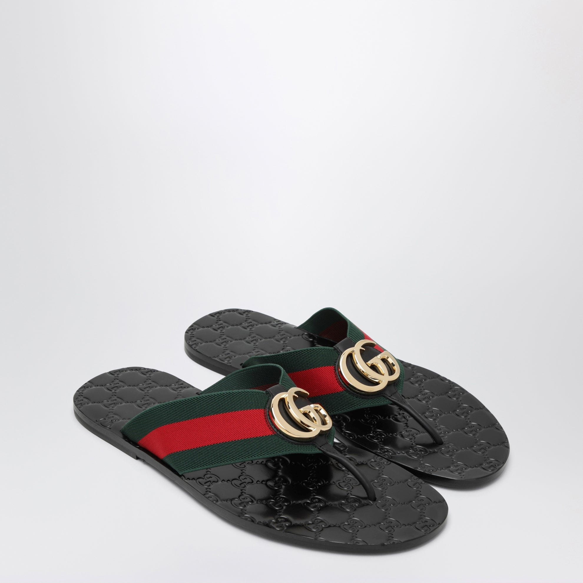 Tongs Riviera noires avec logo GG