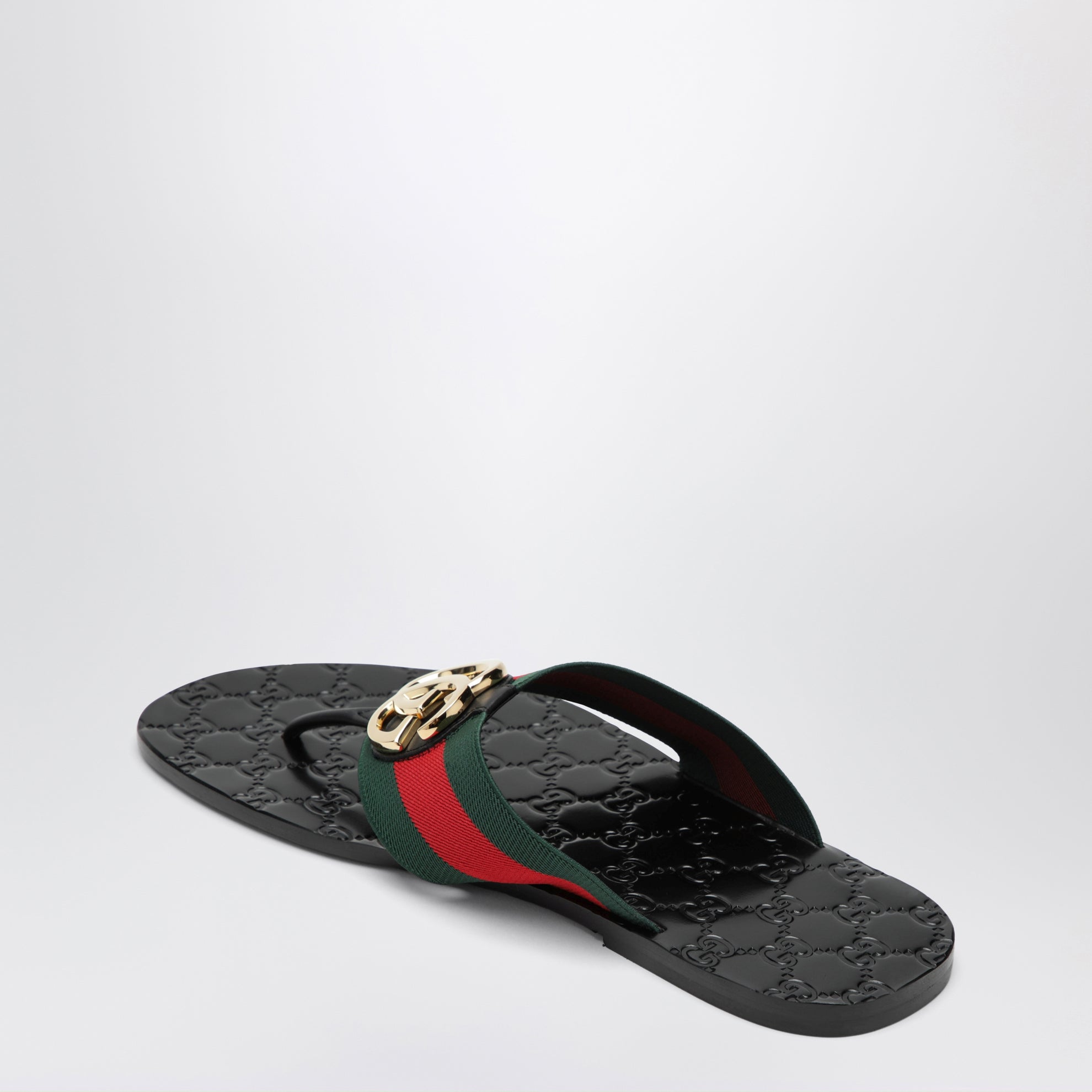Tongs Riviera noires avec logo GG