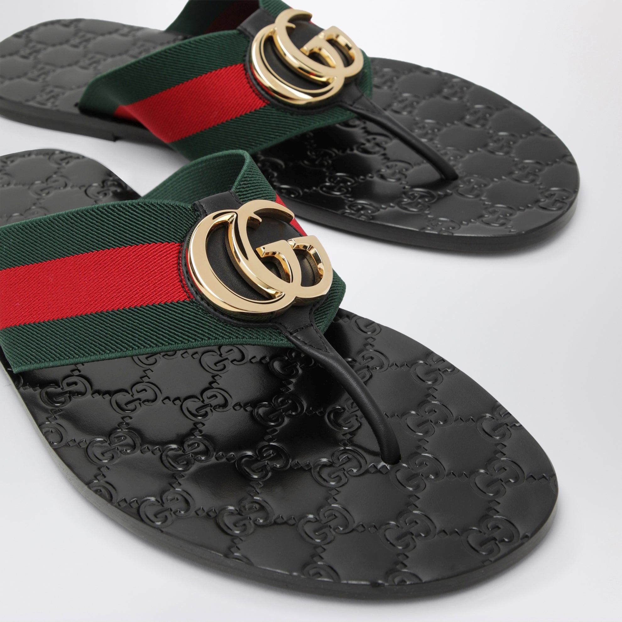 Tongs Riviera noires avec logo GG
