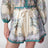 Short Indra en lin couleur crème