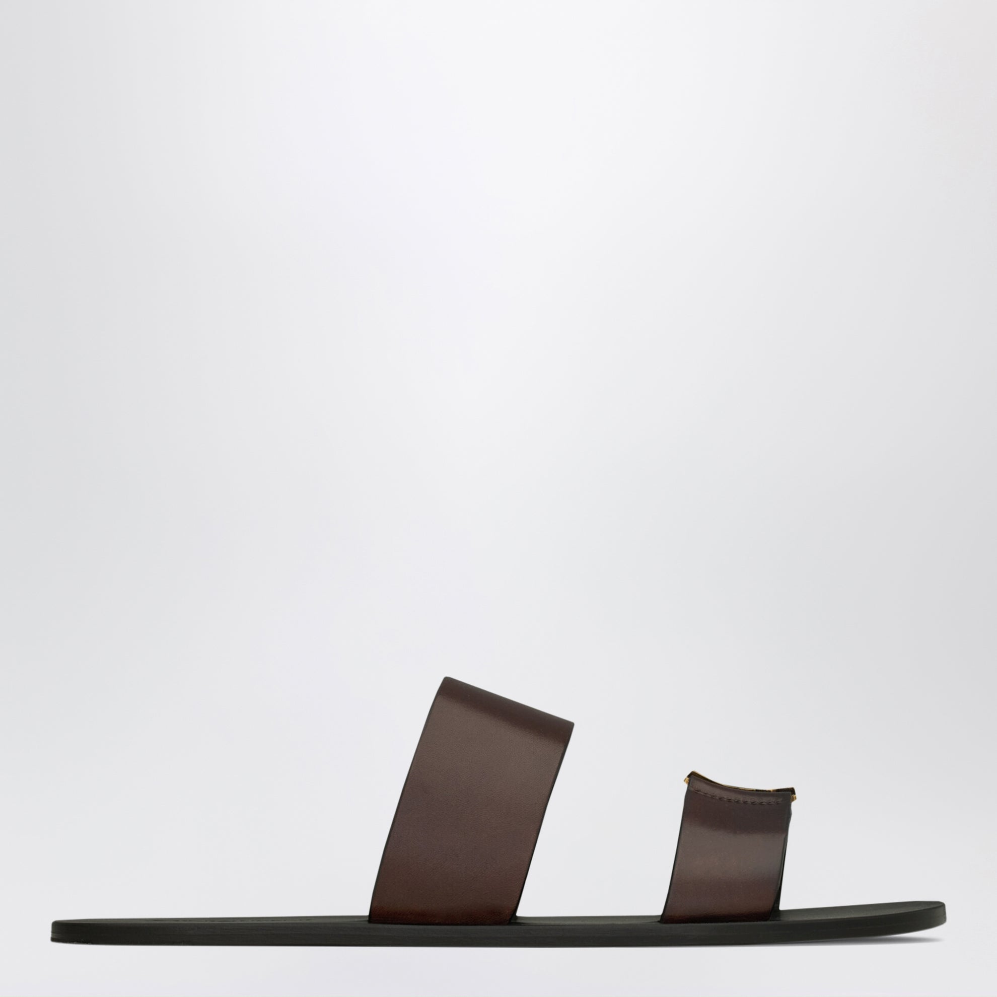 Sandales Babylone en cuir lisse marron