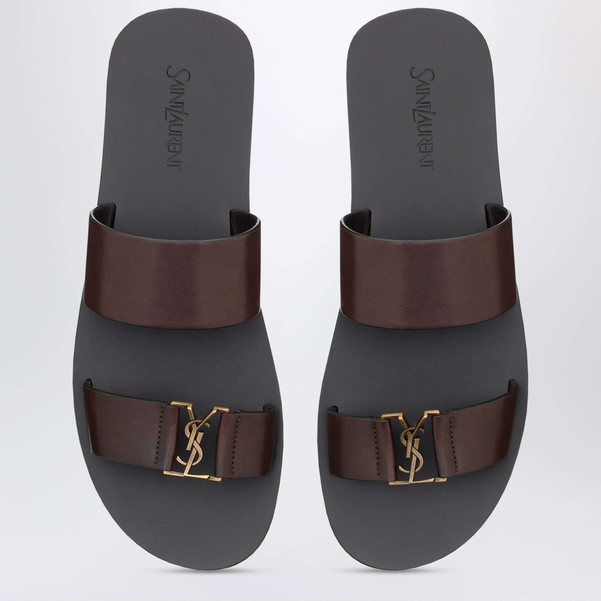 Sandales Babylone en cuir lisse marron