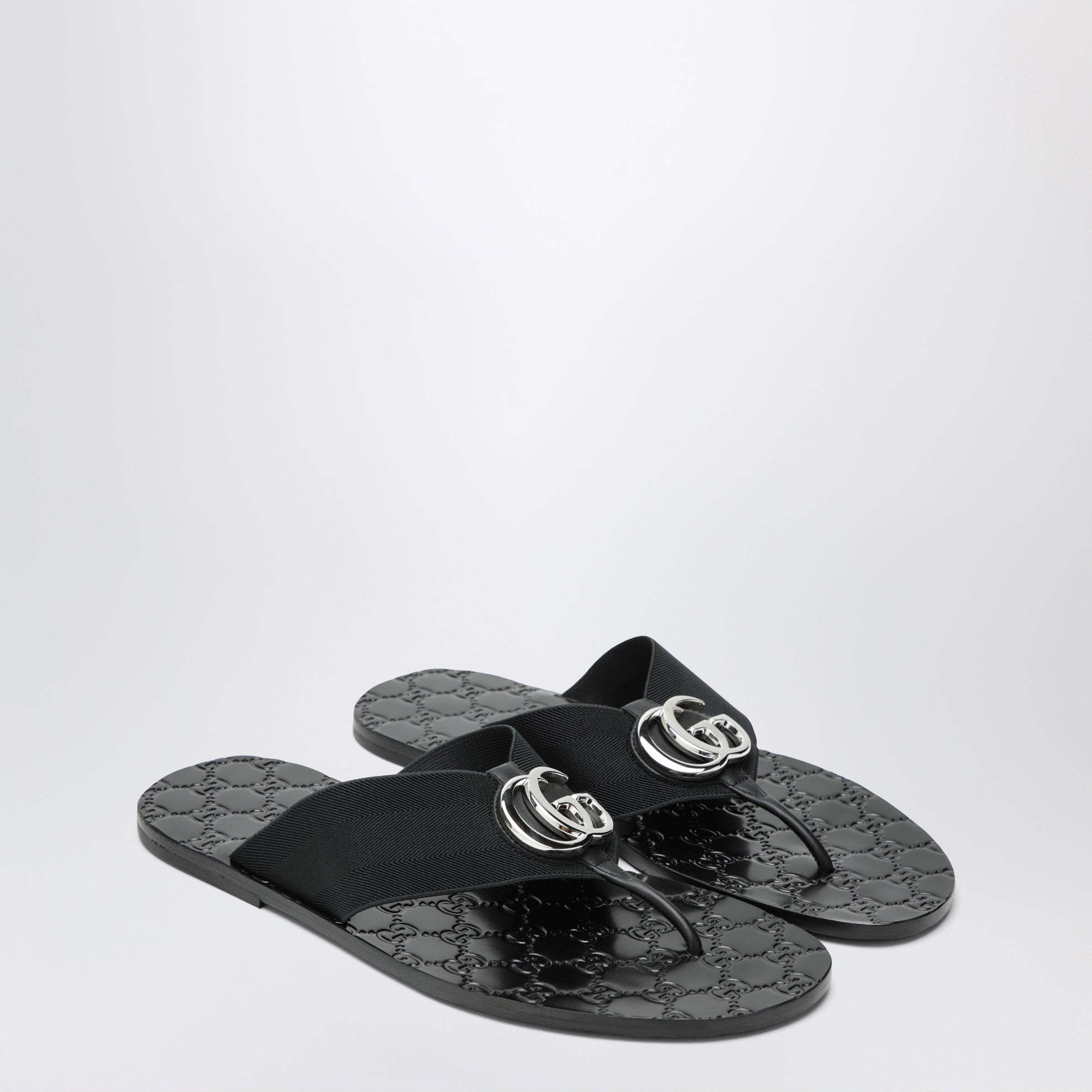 Tongs Riviera En Cuir Avec Logo GG