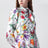 Robe longue en twill de soie multicolore